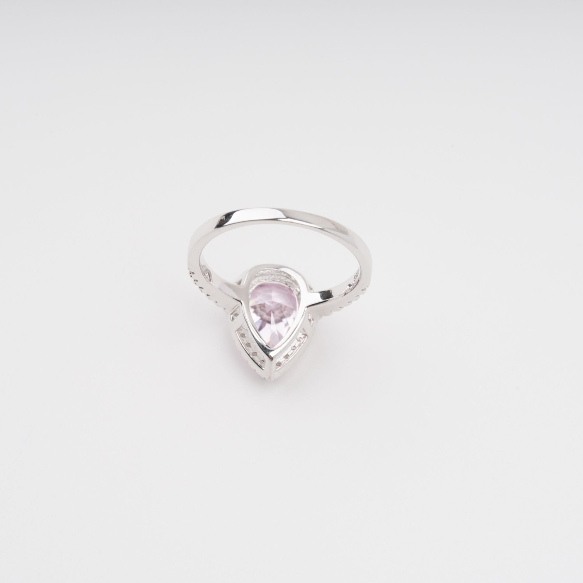 PEAR PINK GEMSTONE STERLING SILVER RING, ELEGANT PARTY