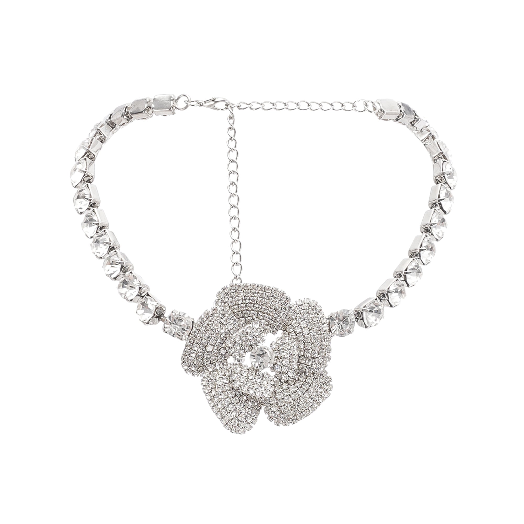 AIMÉE CRYSTAL FLOWER NECKLACE FOR EVENING