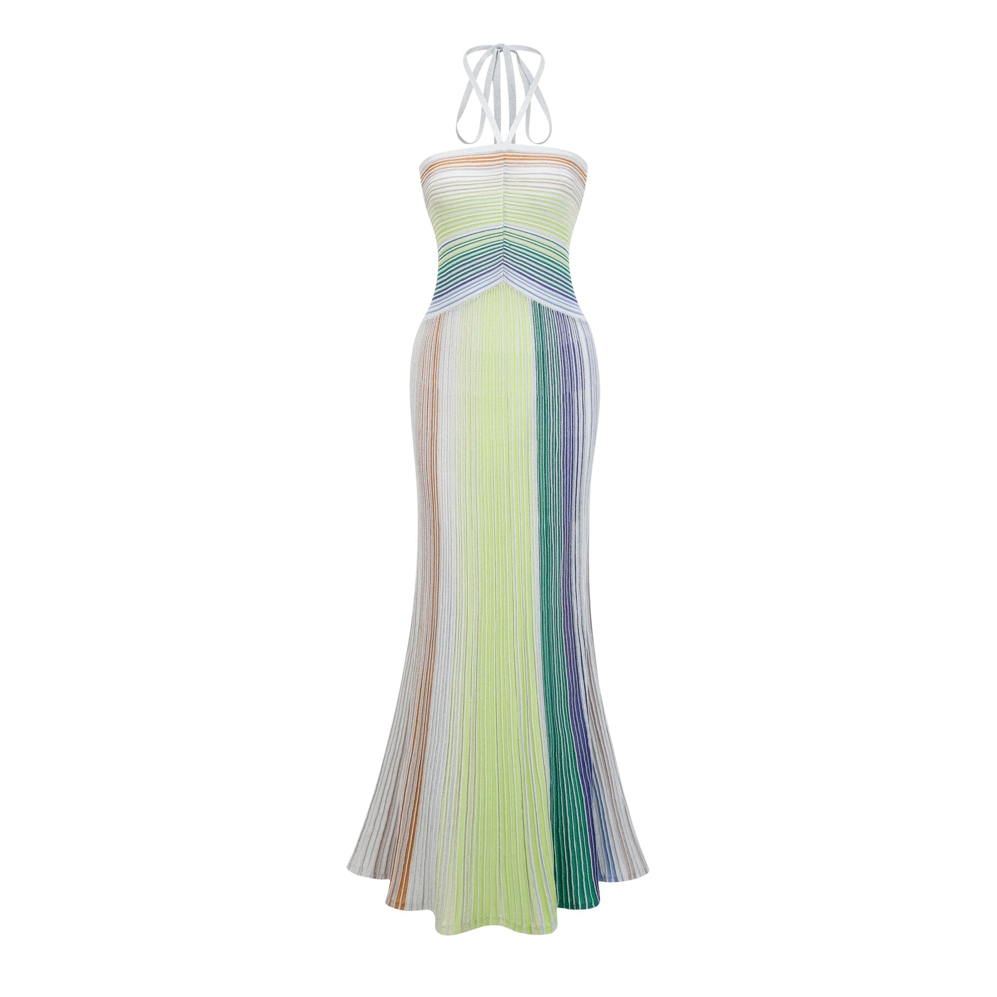 SERELITH METALLIC BACKLESS MAXI DRESS