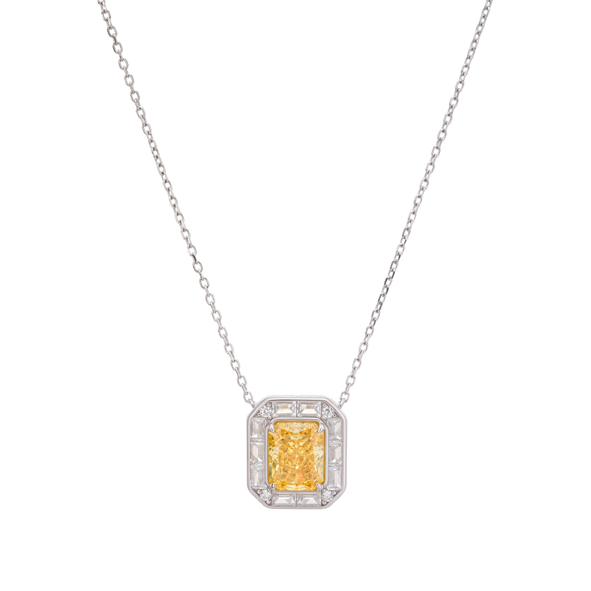 DSC06600_9d444f47-591a-4509-8616-8849f9e9b009 YELLOW GEMSTONE SQUARE PENDANT NECKLACE STERLING SILVER