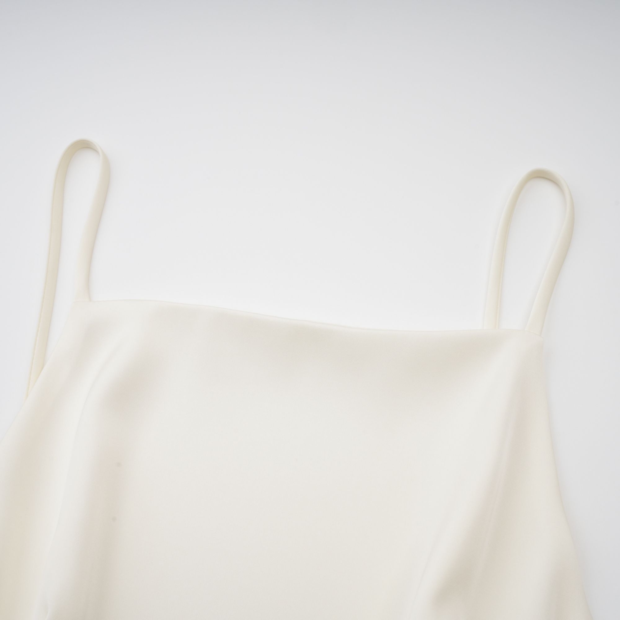 LYNA WHITE SATIN RUFFLED MINI DRESS WITH SHAWL PANEL