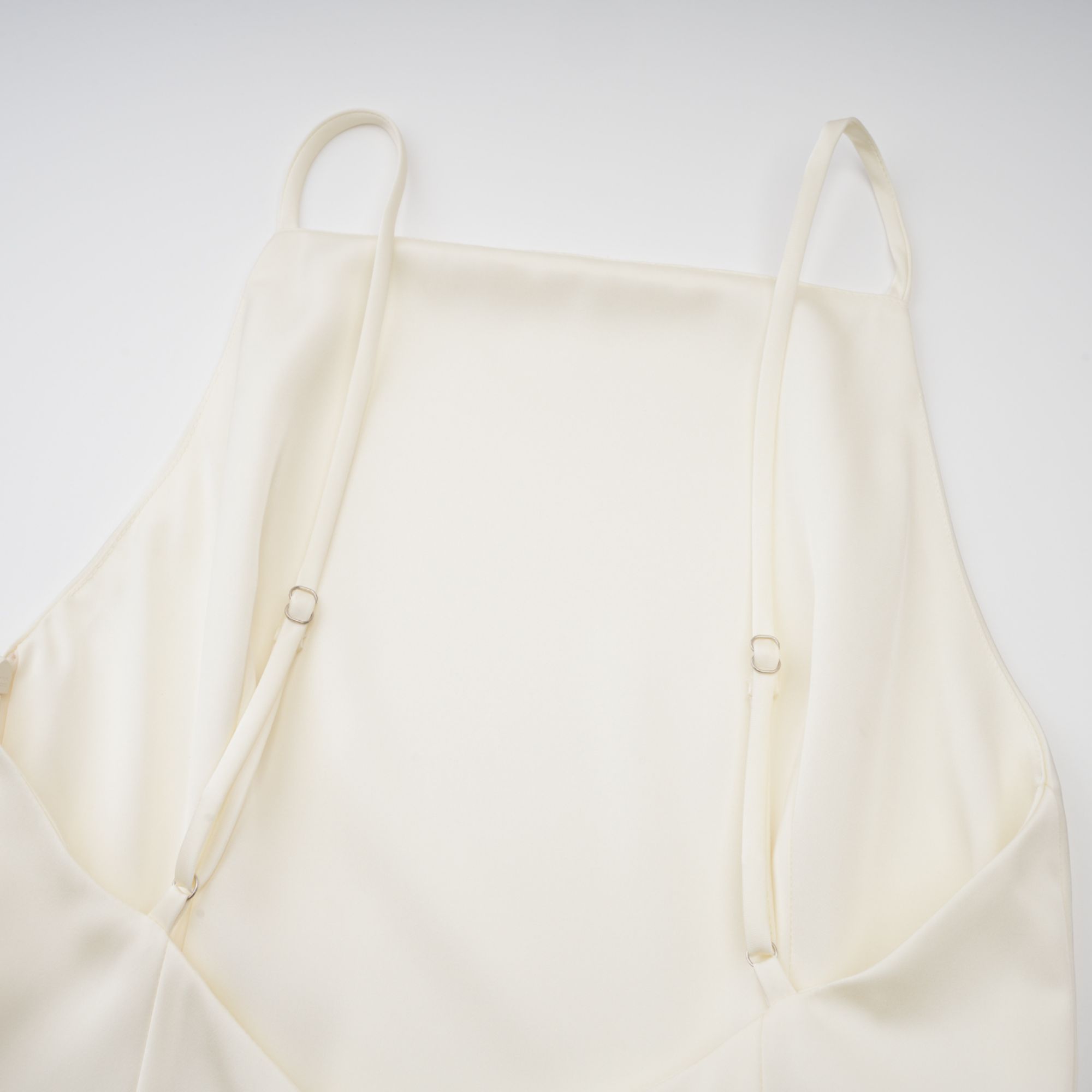 LYNA WHITE SATIN RUFFLED MINI DRESS WITH SHAWL PANEL