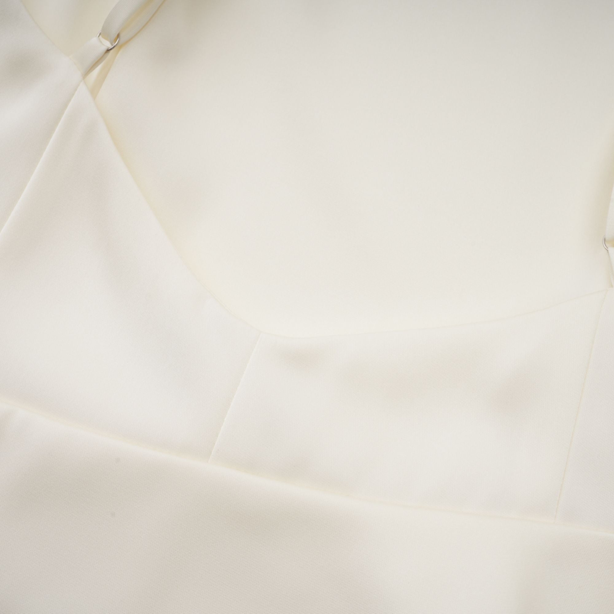 LYNA WHITE SATIN RUFFLED MINI DRESS WITH SHAWL PANEL