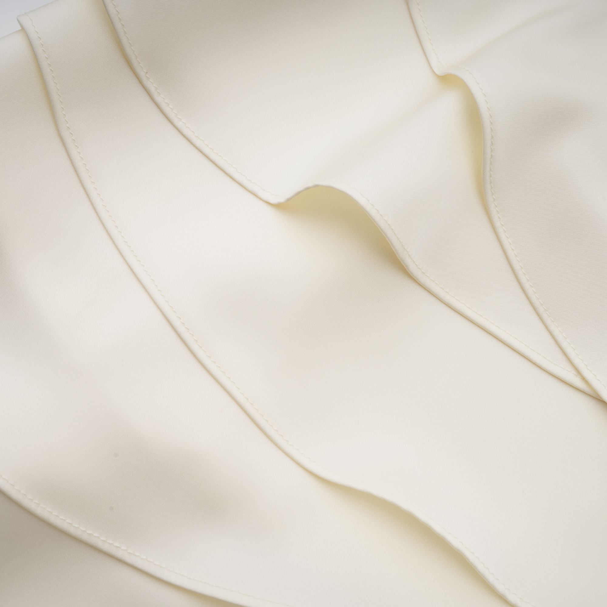 LYNA WHITE SATIN RUFFLED MINI DRESS WITH SHAWL PANEL