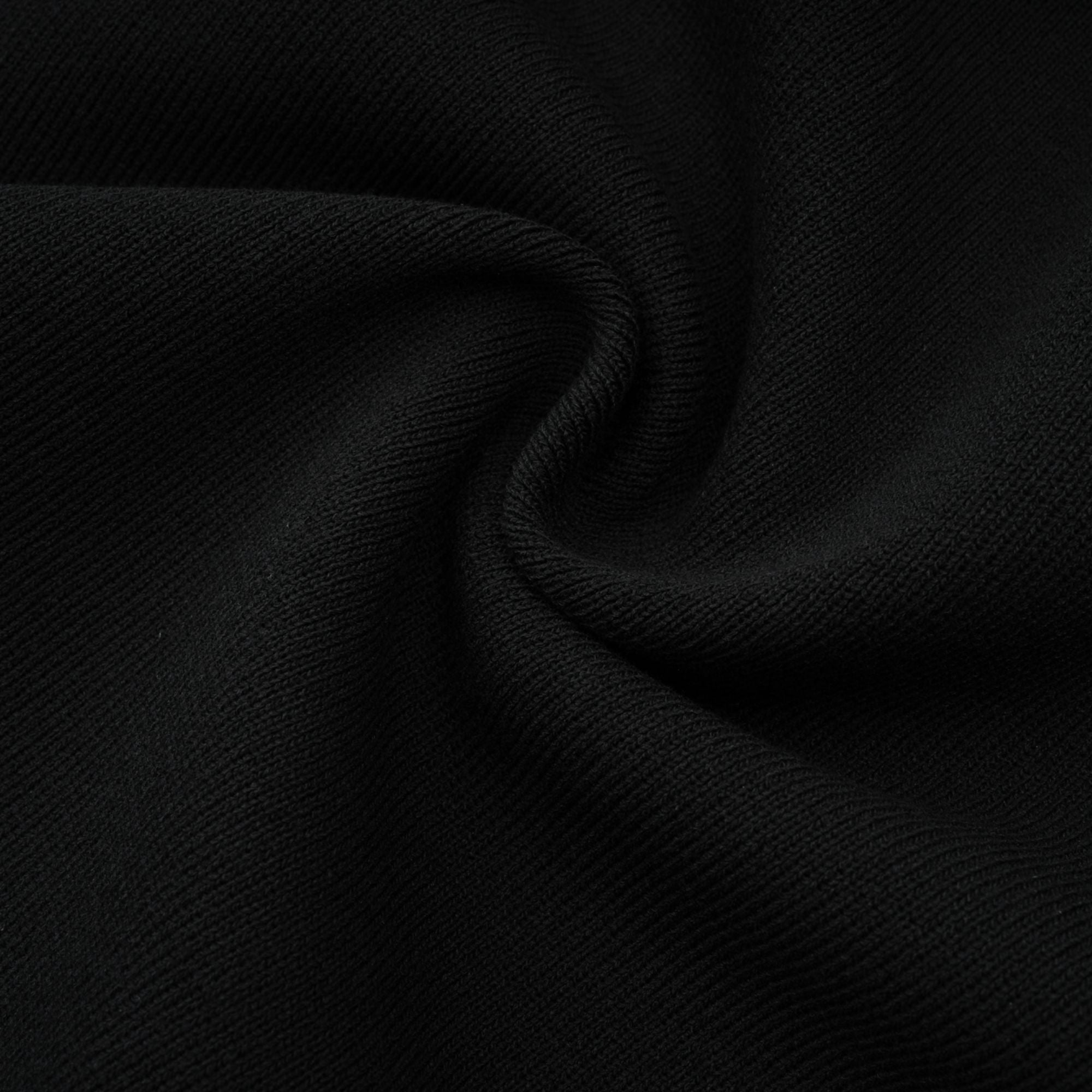 FABIENNE BLACK RUFFLED KNIT MINI DRESS