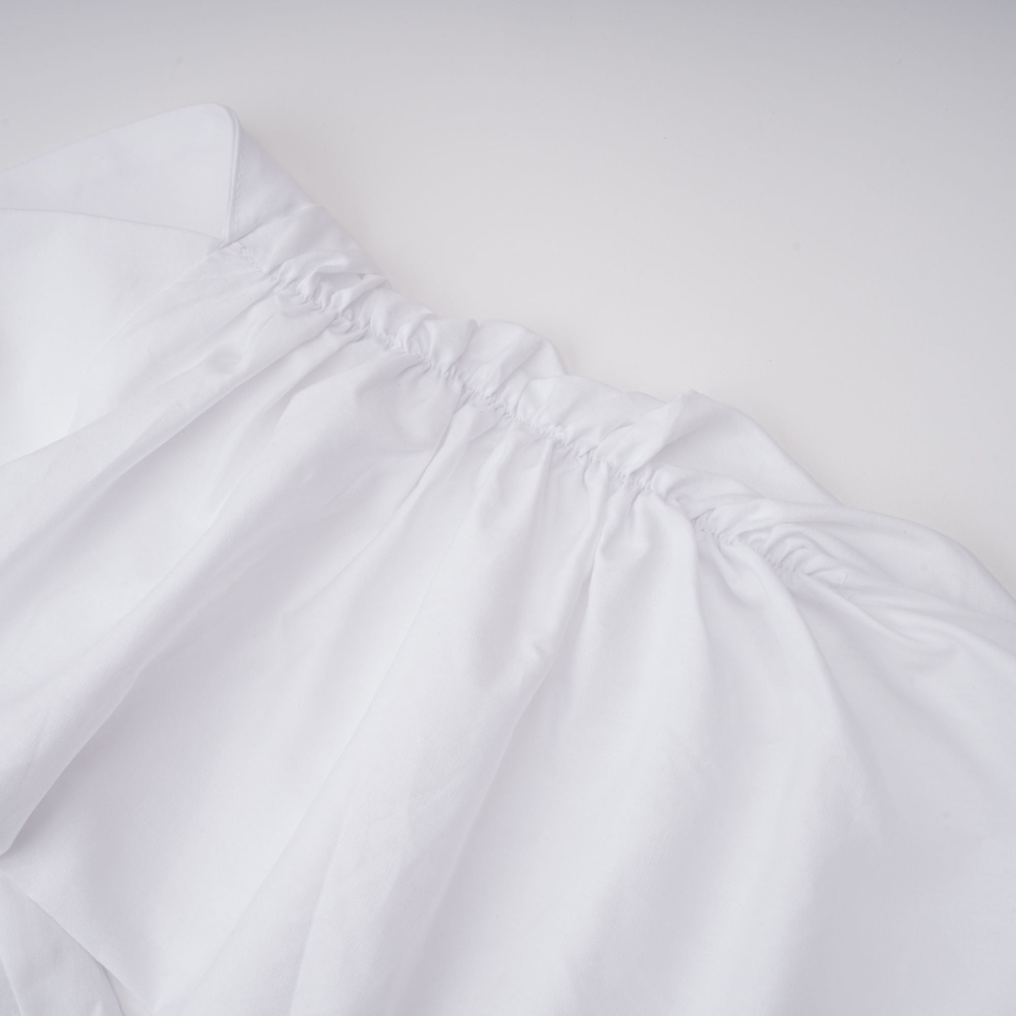 TIFFANY WHITE OFF-SHOULDER RUCHED BLOUSE & SKIRT SET