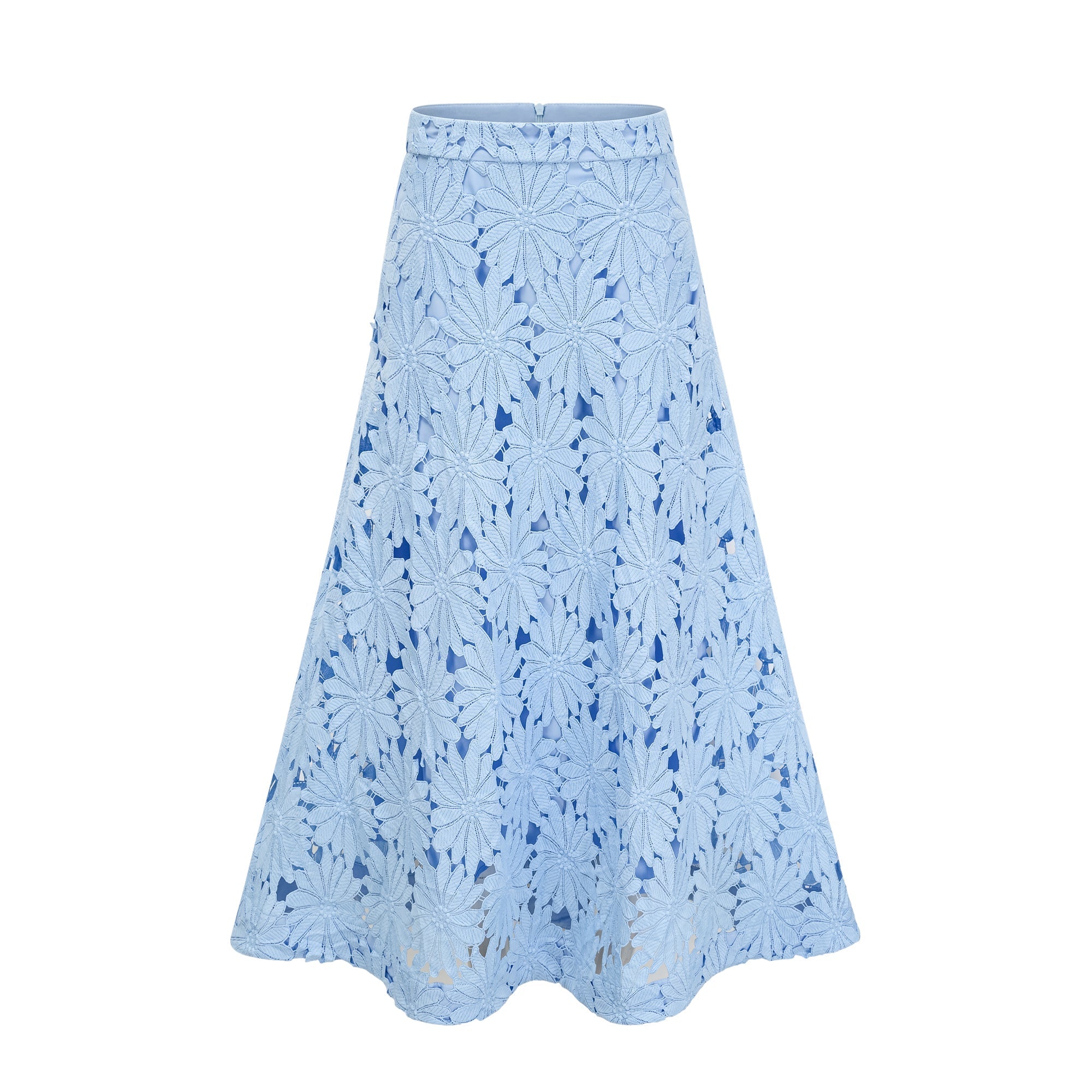 PENNY LACE BLOUSE & MAXI SKIRT SET - BLUE
