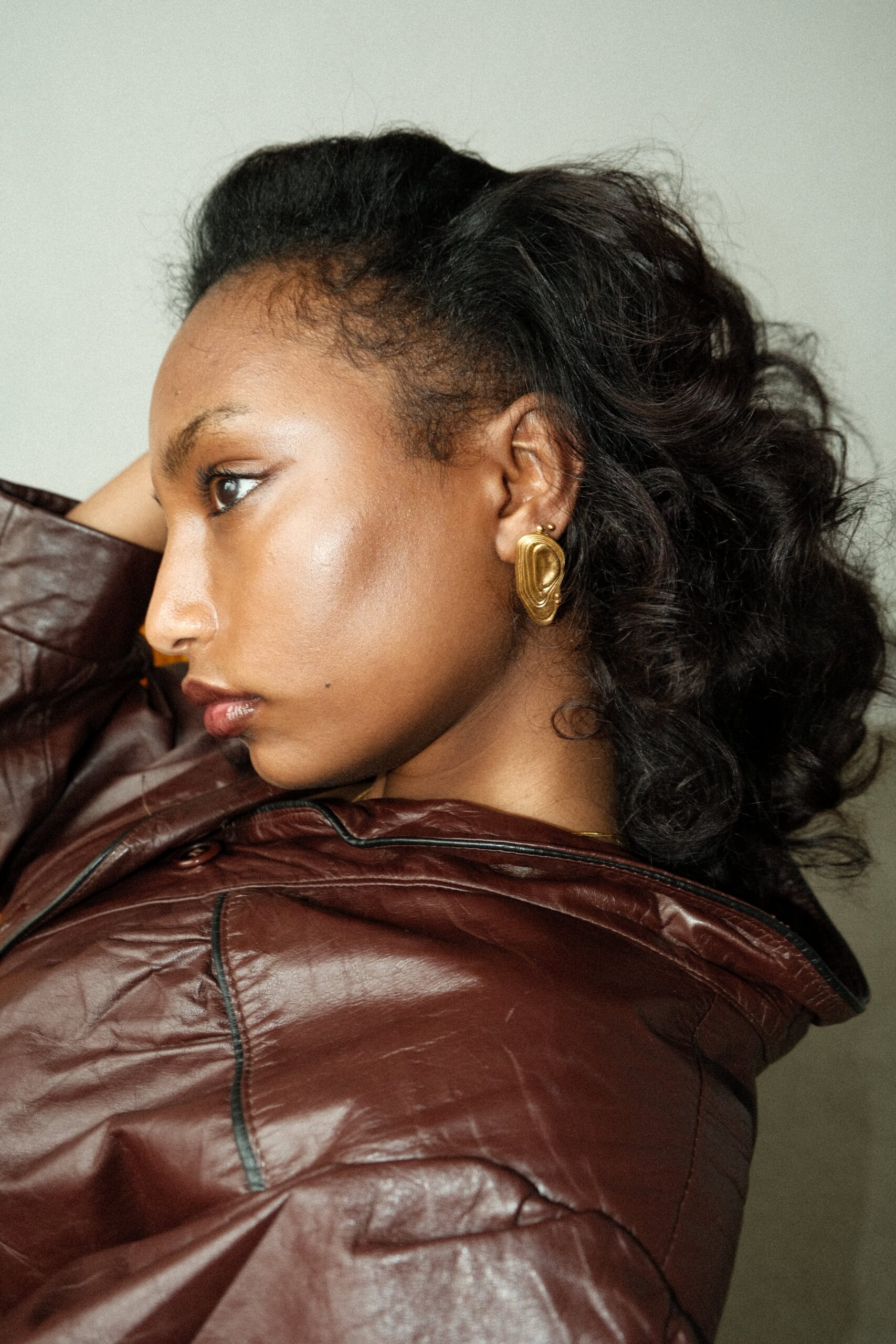 GOLD PLATED ACACIA DROP EARRINGS WATERPROOF