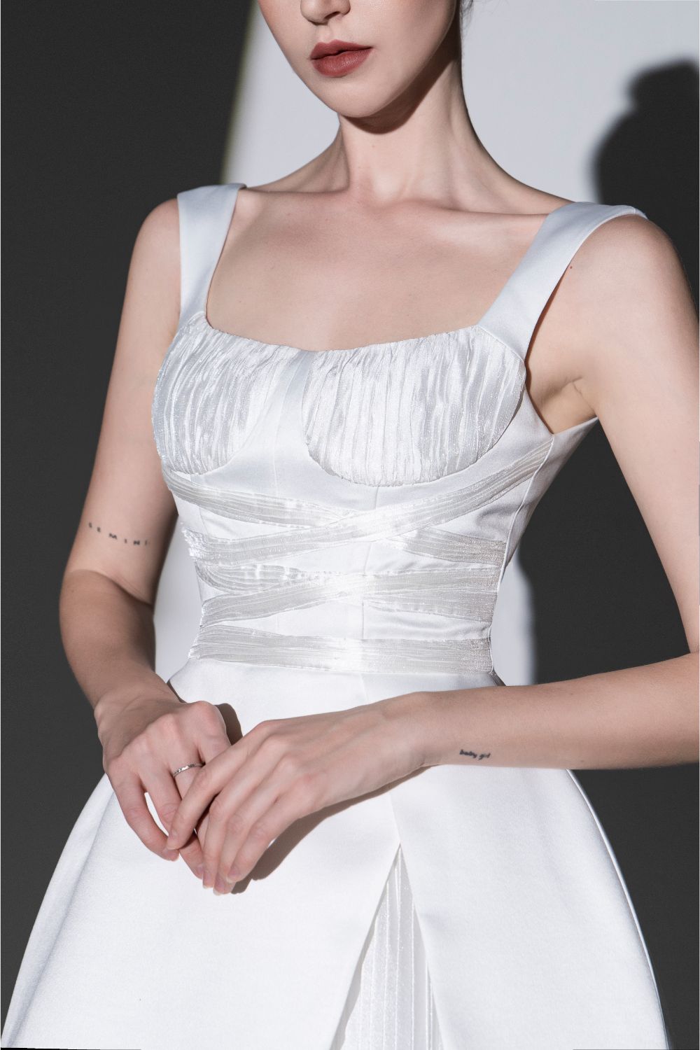 OLINA SQUARE NECK MINI DRESS FOR PARTY