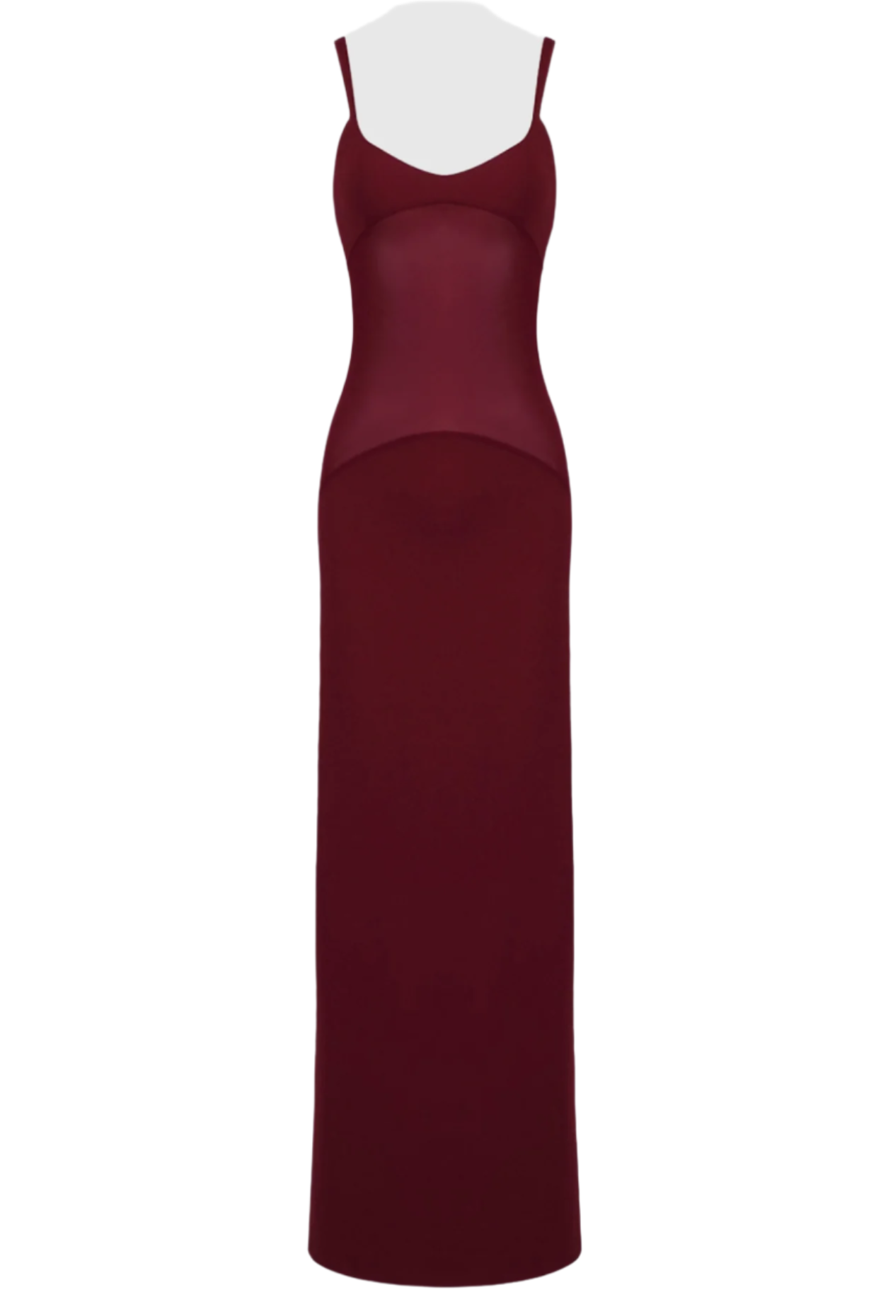 MESH CURVE MAXI DRESS IN WINE