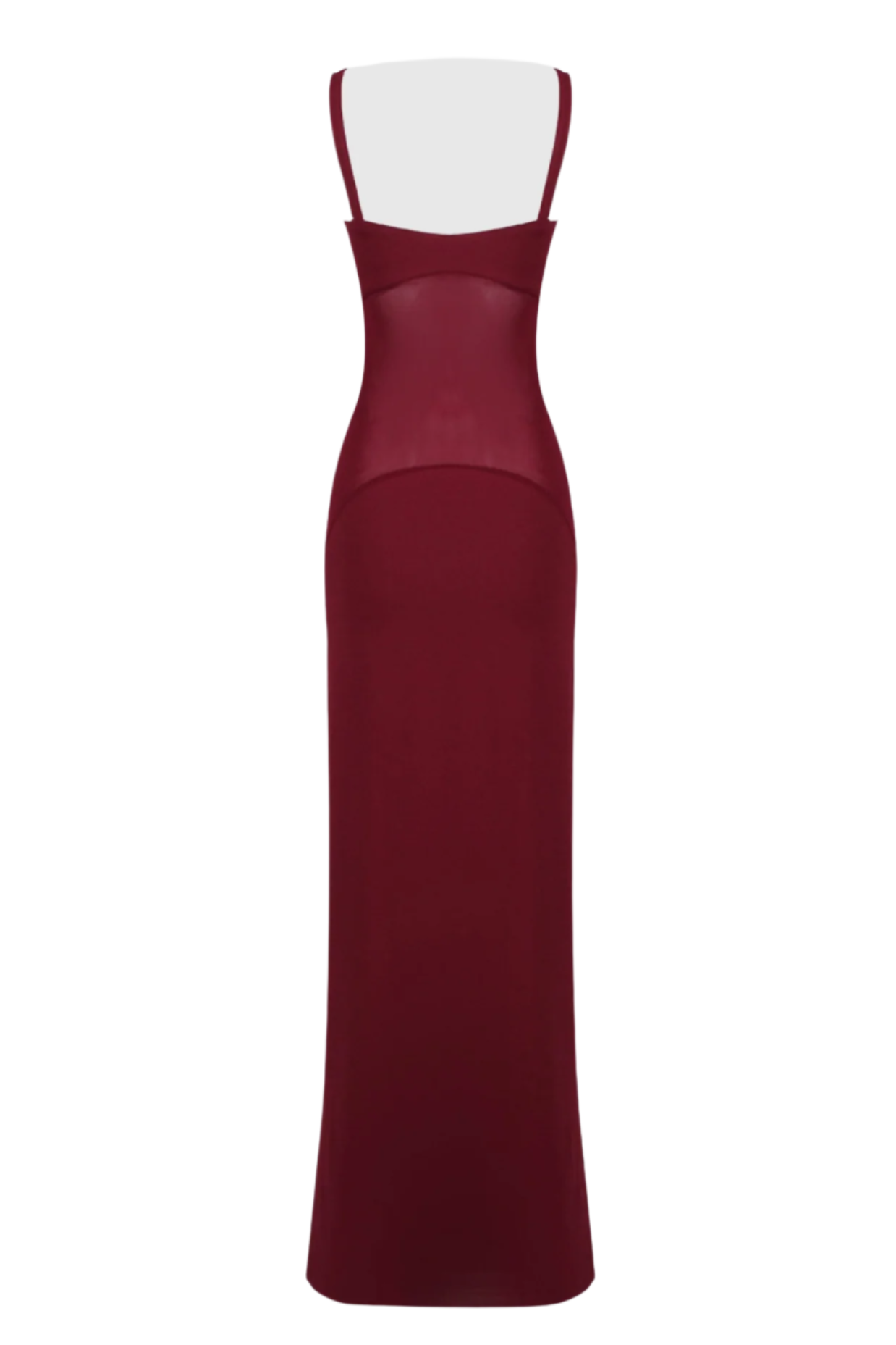 MESH CURVE MAXI DRESS IN WINE