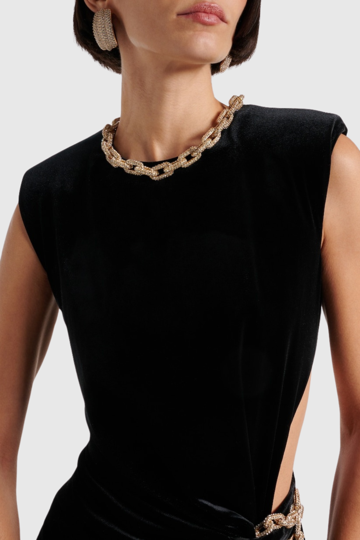 DALILA VELVET CHAIN MAXI DRESS FOR EVENING