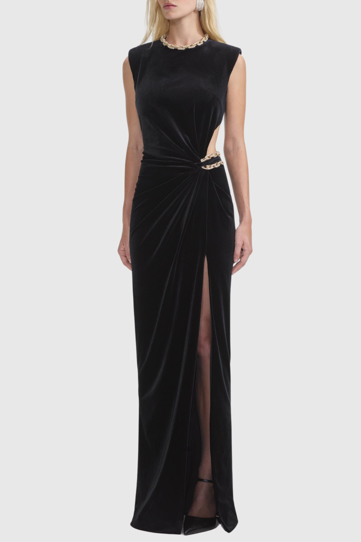 DALILA VELVET CHAIN MAXI DRESS FOR EVENING