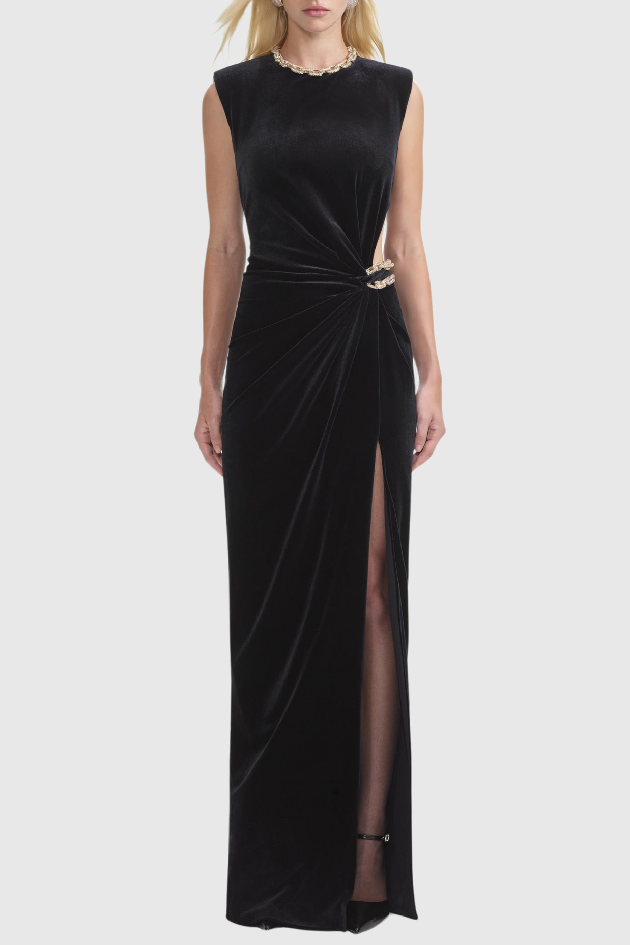 DALILA VELVET CHAIN MAXI DRESS FOR EVENING