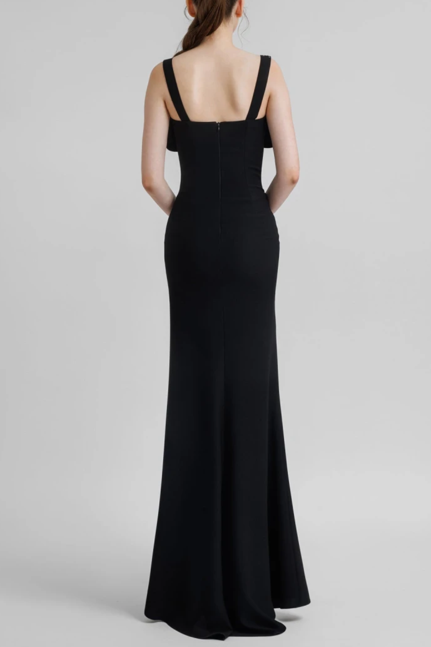 DANCIS SHEER CORSET MAXI DRESS - BLACK