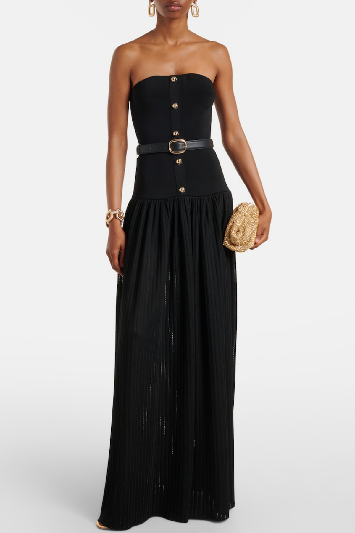 DeasaStraplessBeltedKnitMaxiDress-Black_1 DEASA STRAPLESS BELTED KNIT MAXI DRESS BLACK