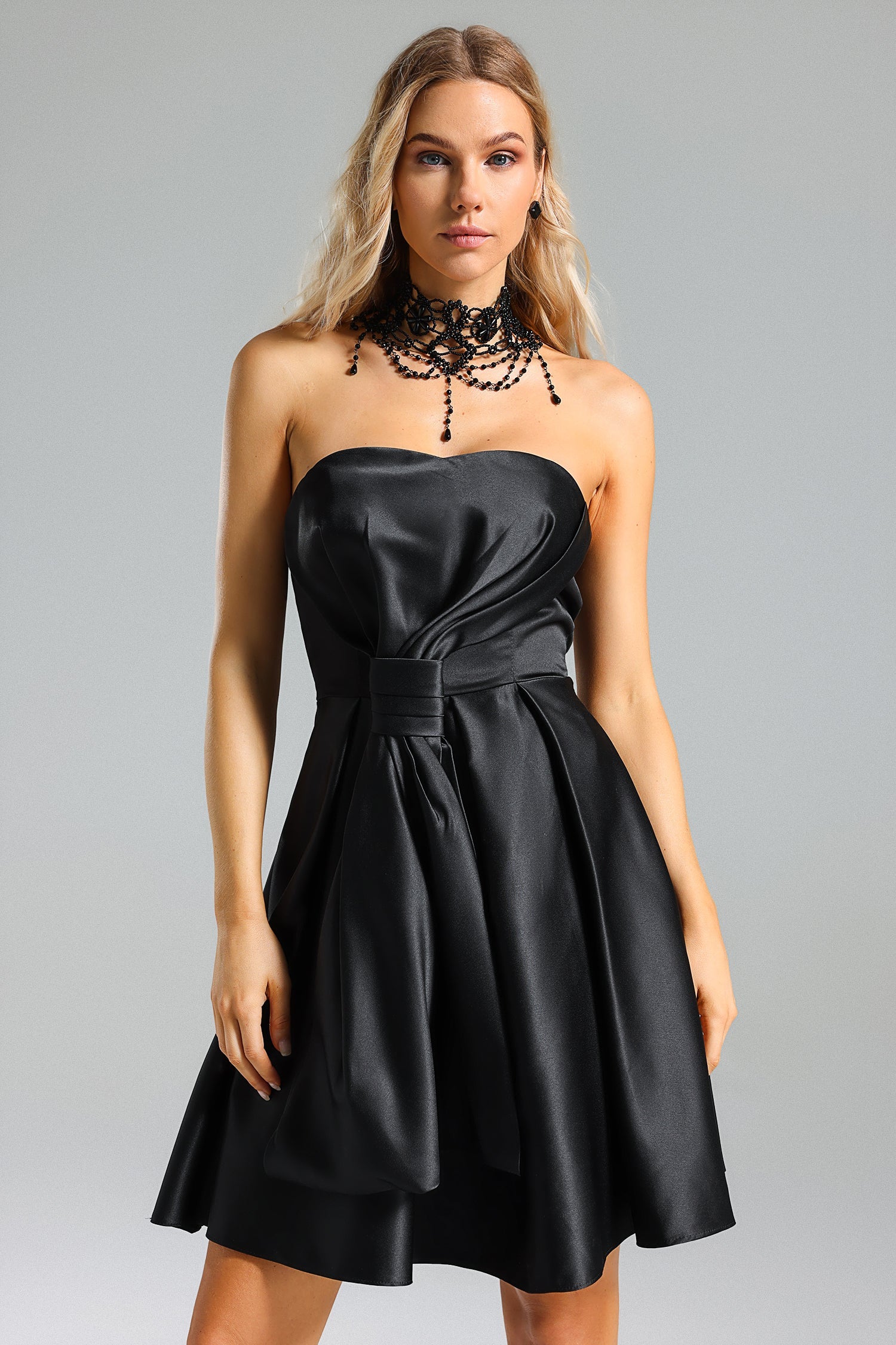 Deborah-Satin-Strappy-Dress-3 DEBORAH SATIN STRAPLESS COCKTAIL DRESS