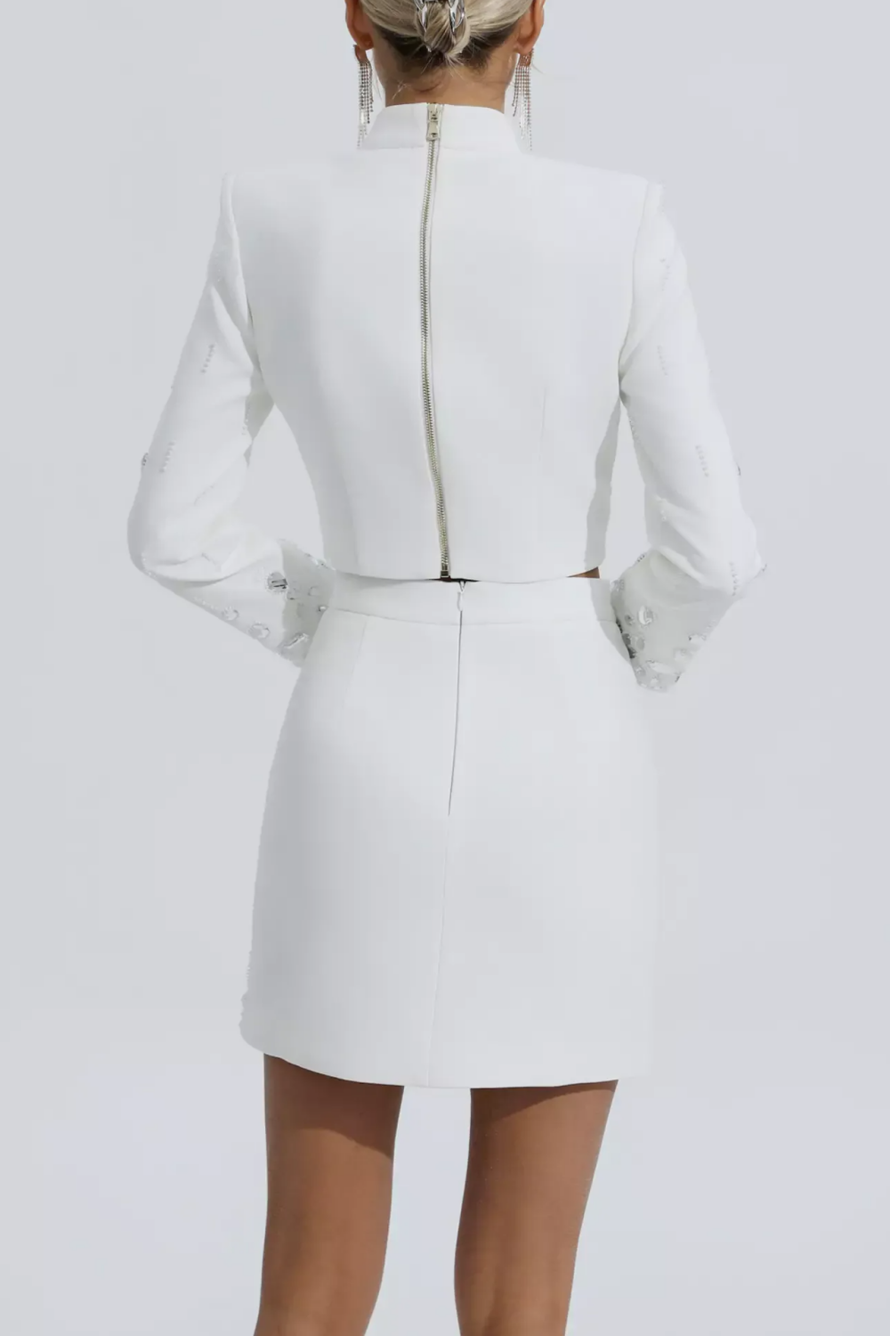 DEIRDRE DIAMANTE TWO-PIECE SET WHITE