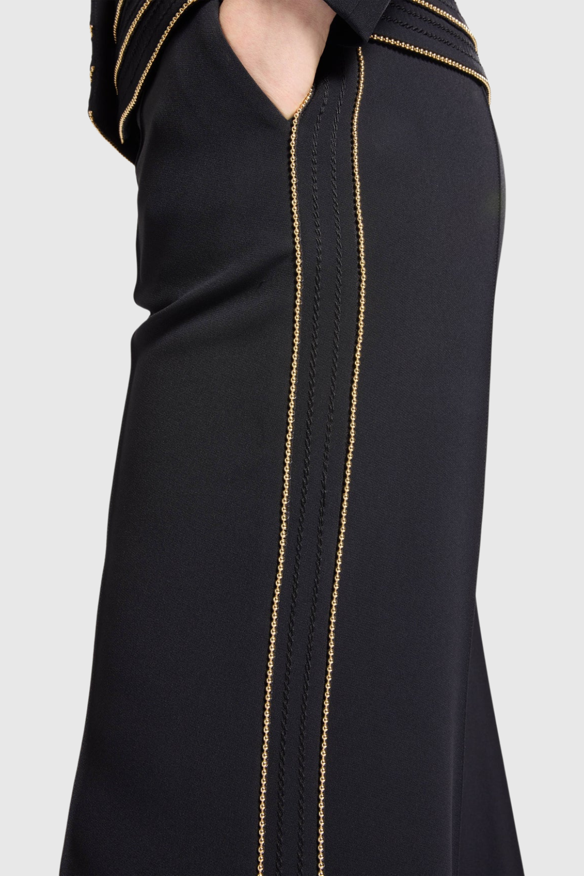LUXE EMBELLISHED BLAZER & PANTS SET - BLACK