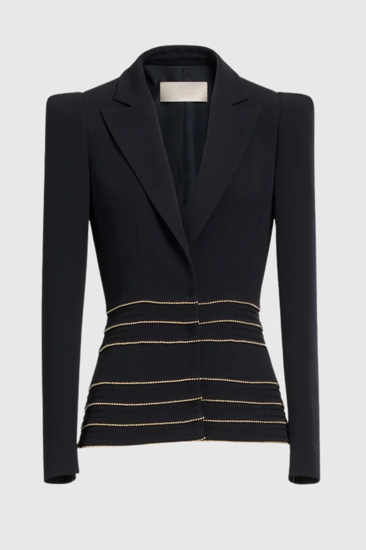 LUXE EMBELLISHED BLAZER & PANTS SET - BLACK