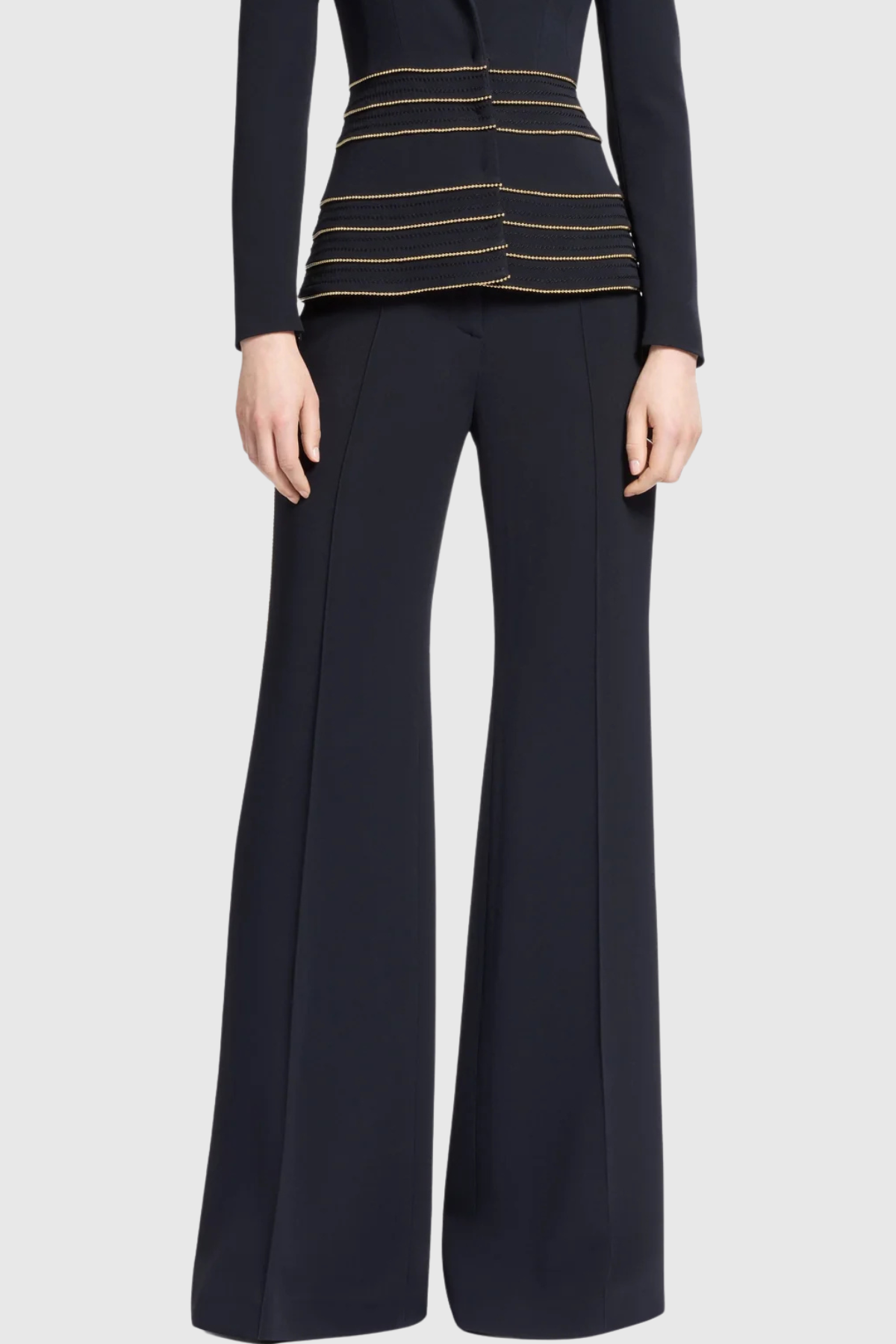 LUXE EMBELLISHED BLAZER & PANTS SET - BLACK