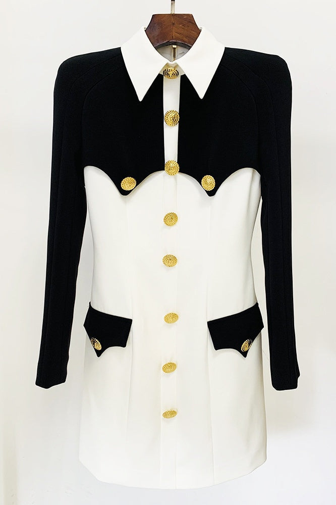 DELPHA GOLD BUTTON MINI DRESS FOR PARTY