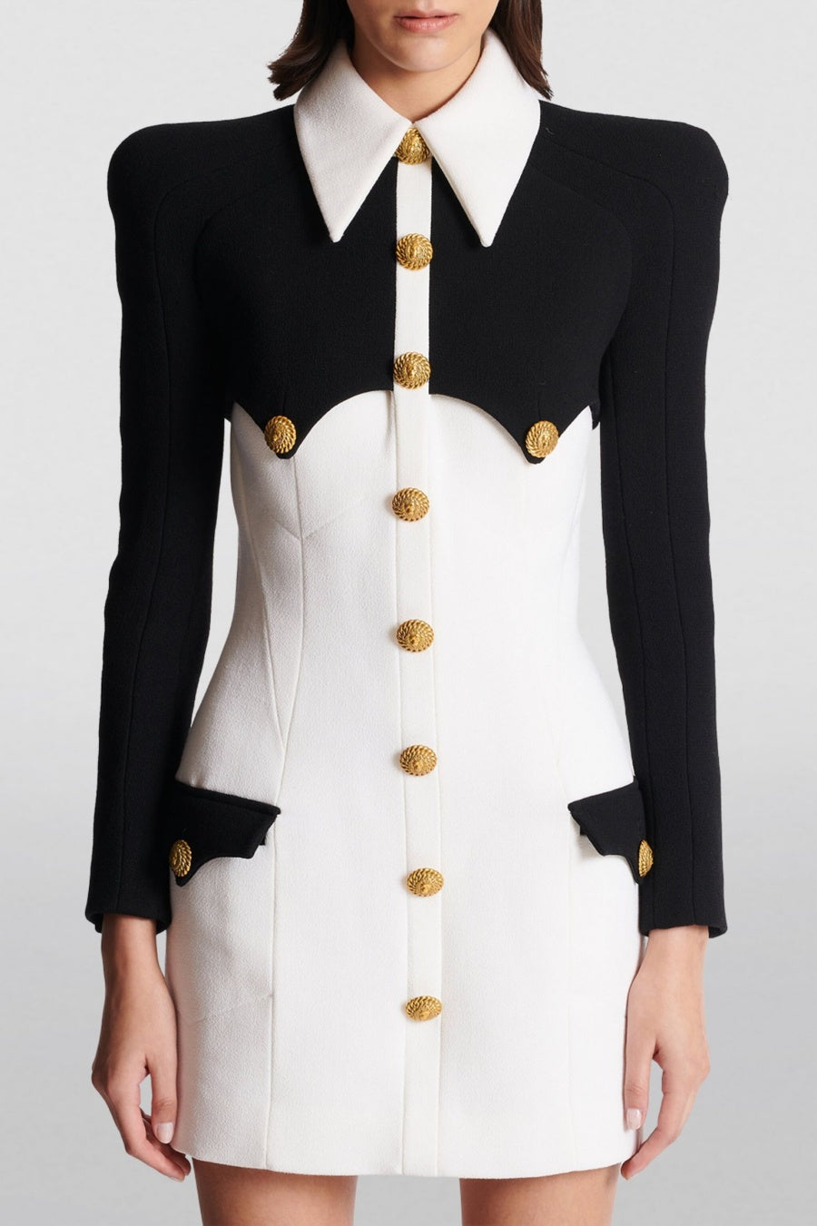 DELPHA GOLD BUTTON MINI DRESS FOR PARTY