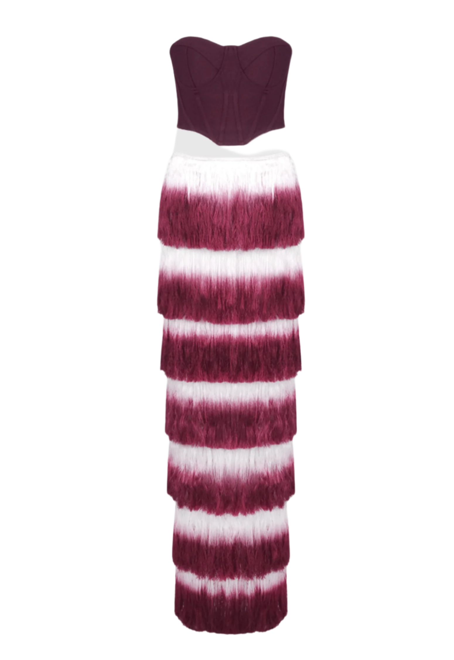 DESPO GRADIENT FRINGE CORSET BANDAGE TWO-PIECE SET