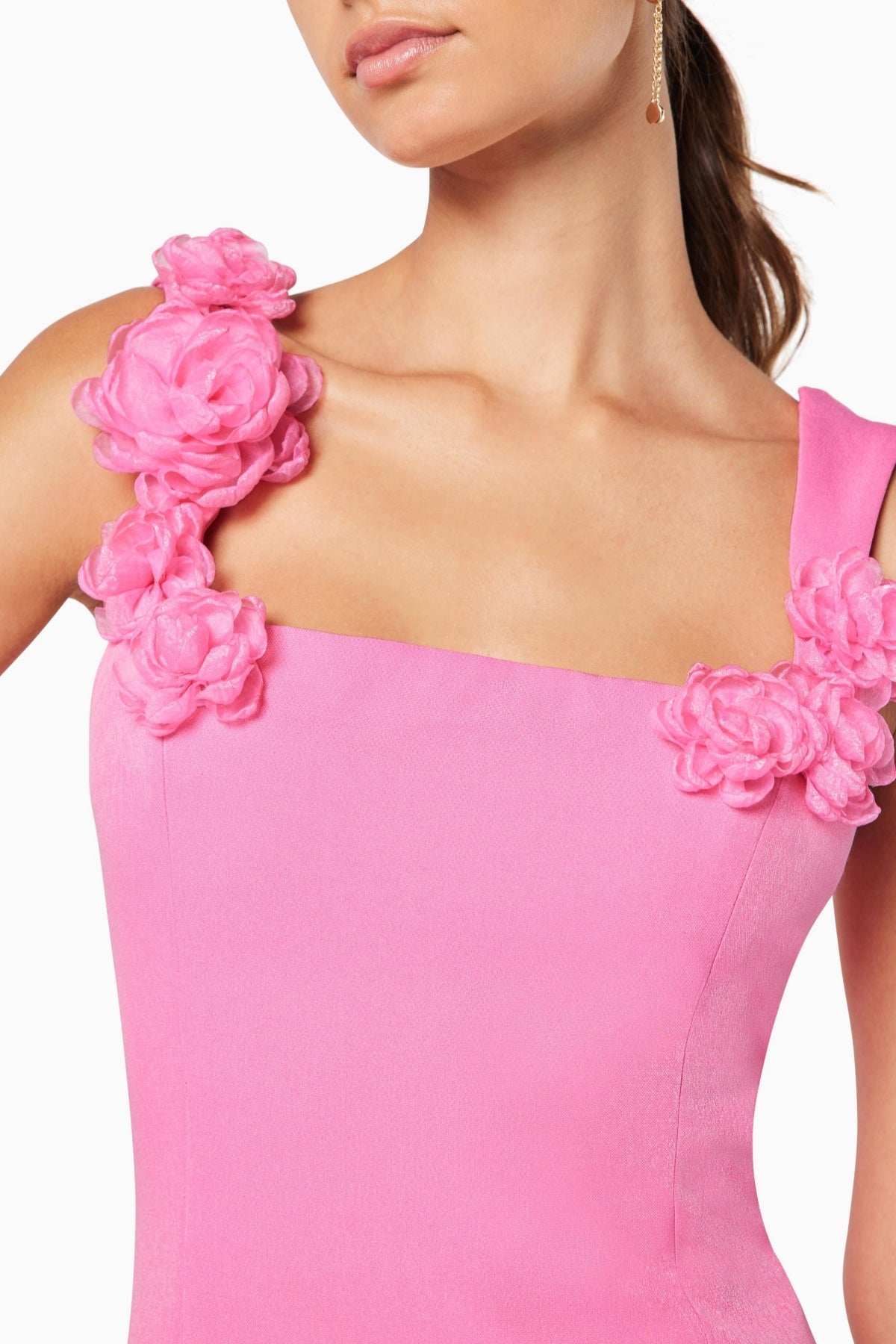 DILANNE FLORAL LACE MINI DRESS - PINK PARTY
