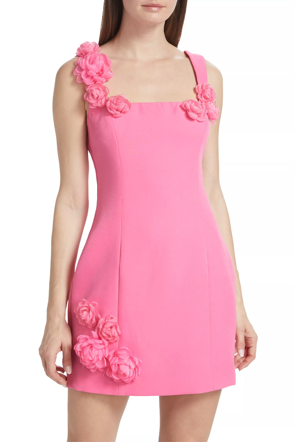 DILANNE FLORAL LACE MINI DRESS - PINK PARTY