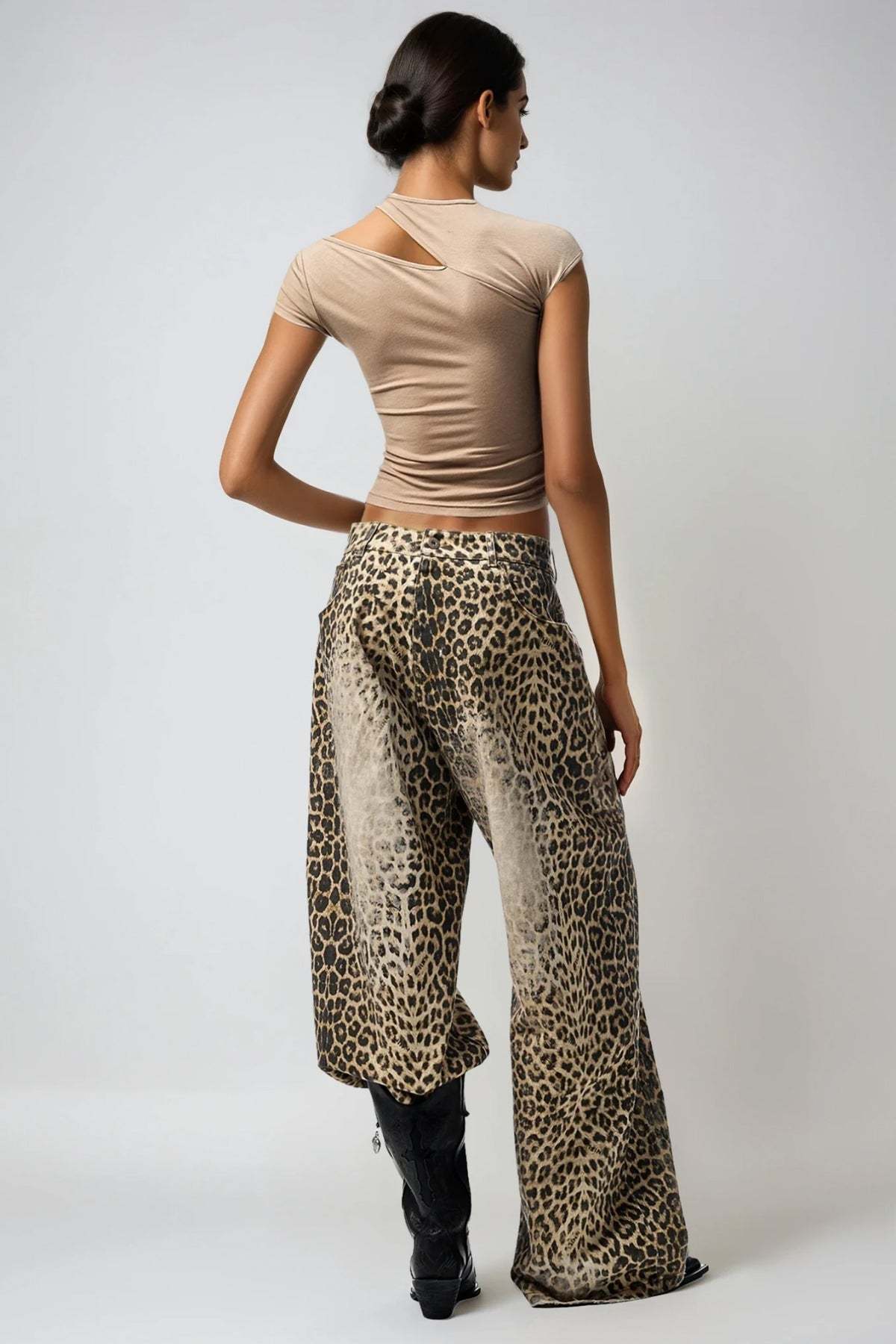 PRIMA BLEACHED LEOPARD JEANS FOR PARTY