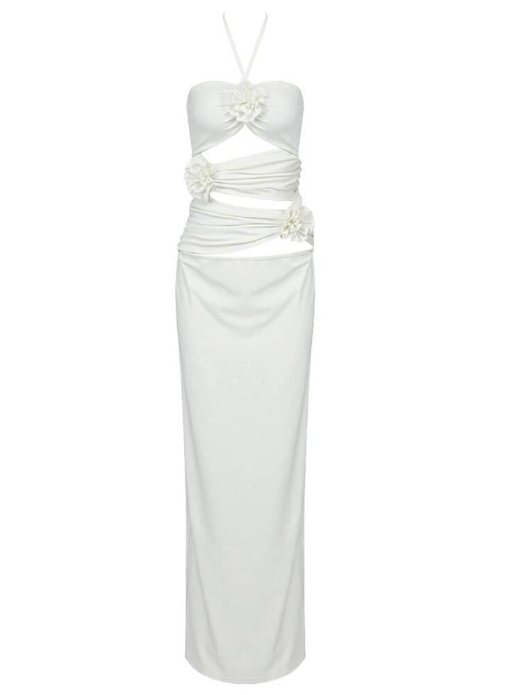 DORCAS CUTOUT HALTER MIDI DRESS FOR EVENTS