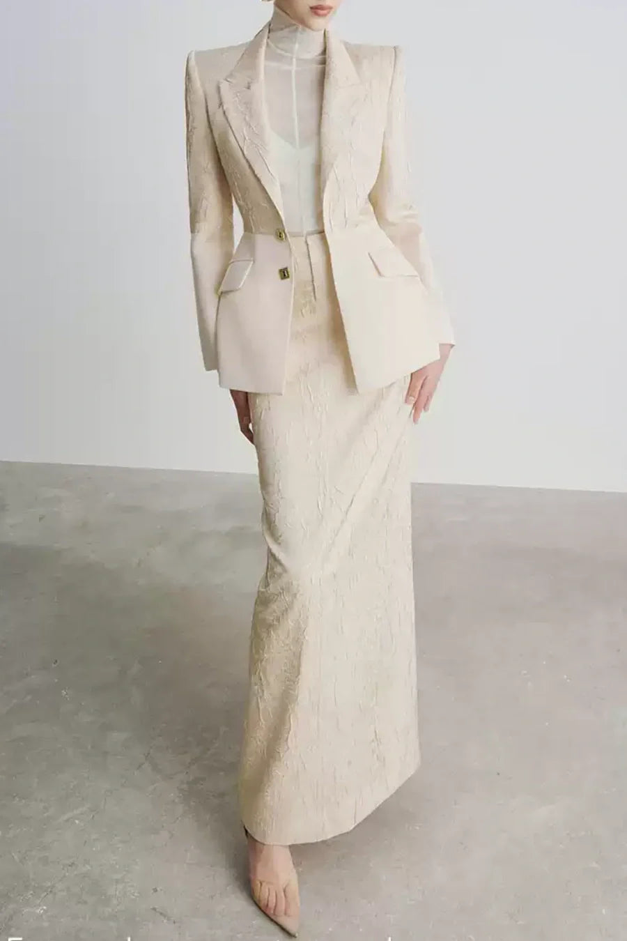 DOREEN JACQUARD TWO PIECE SET – WEDDING GUEST OUTFIT