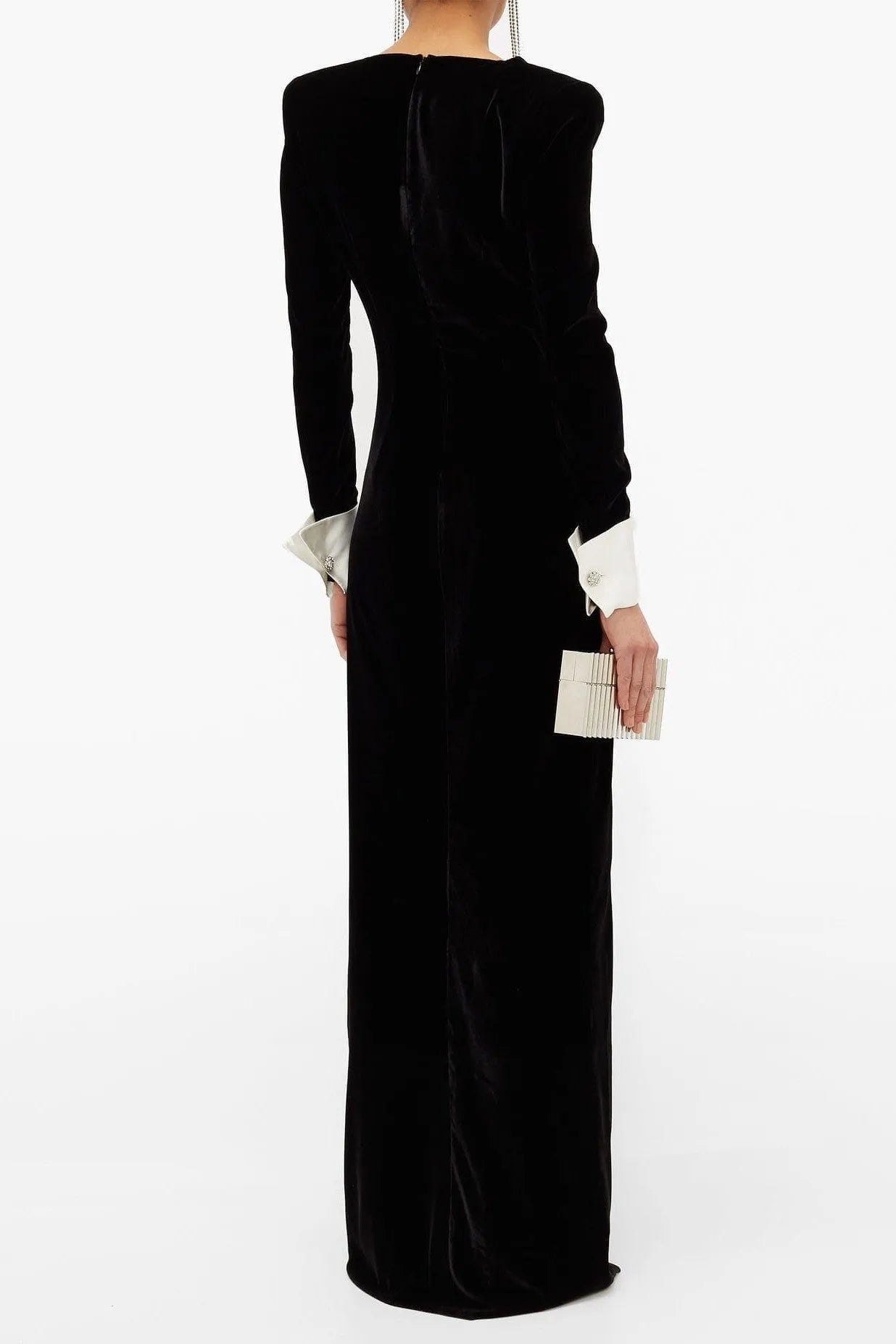 DOROTHY VELVET V-NECK SLIT MAXI DRESS