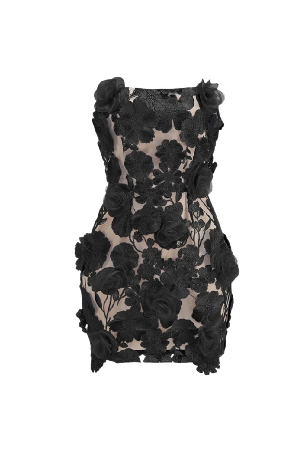 JESSICA BLACK FLORAL MINI DRESS FOR PARTIES