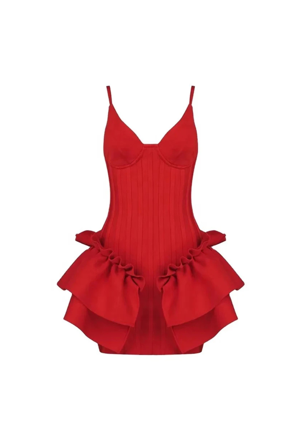 MARCIA RED SLEEVELESS SEQUIN BANDAGE MINI DRESS