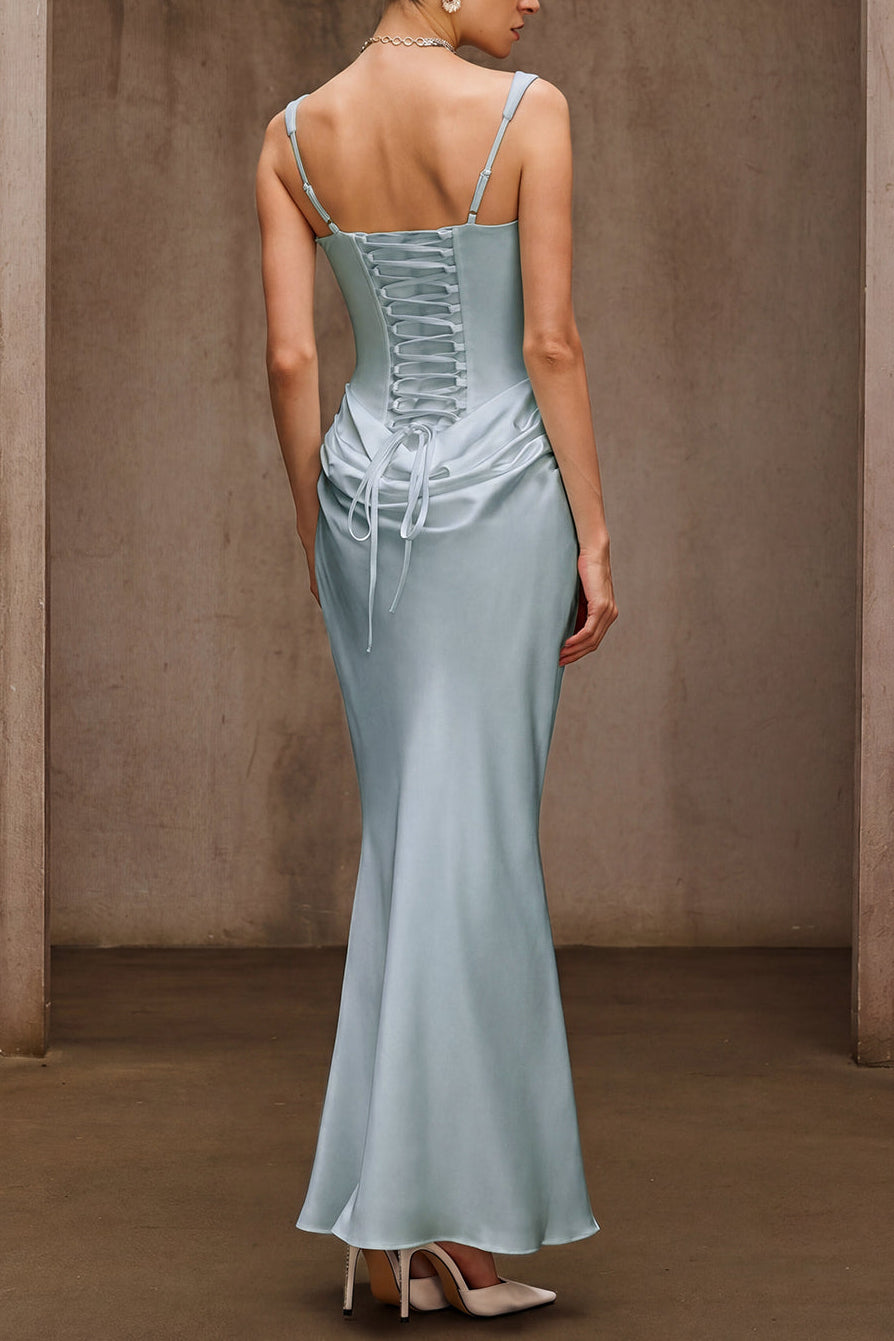 DUYEN MINT SLEEVELESS CORSET MAXI DRESS