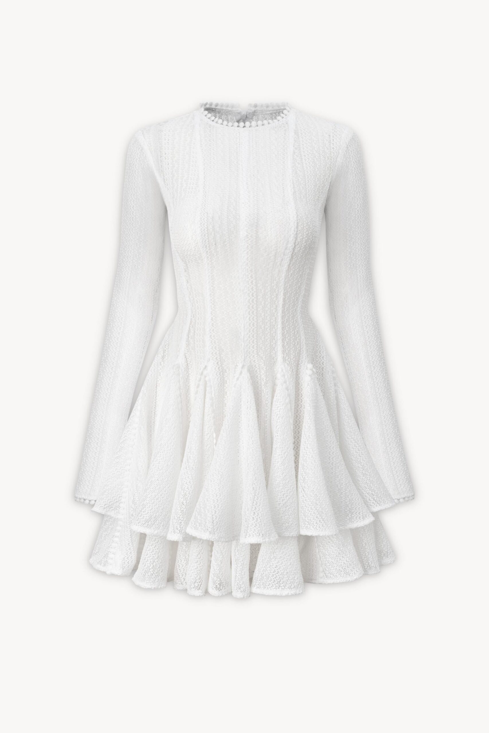 GIANA CROCHET LONG SLEEVE MINI DRESS, BOHO
