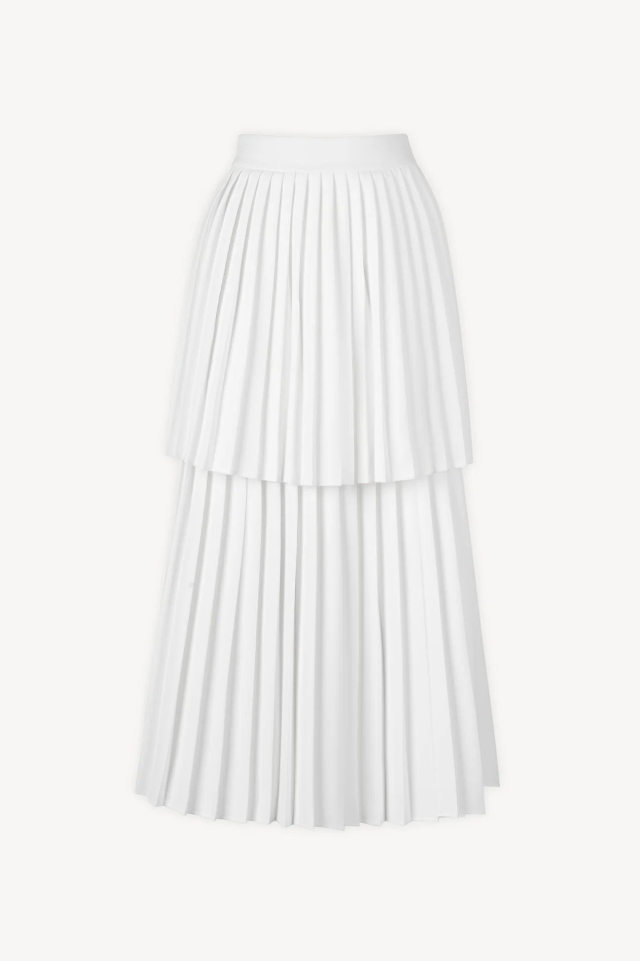 SLEEVELESS PLEATED SKIRT SUIT, WHITE WEDDING SET
