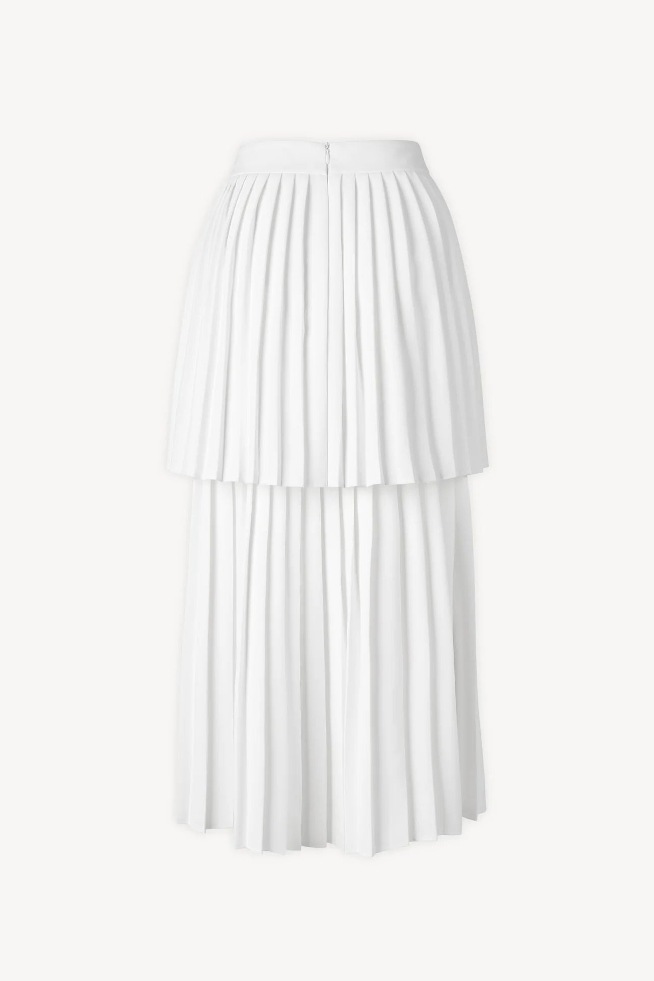 SLEEVELESS PLEATED SKIRT SUIT, WHITE WEDDING SET