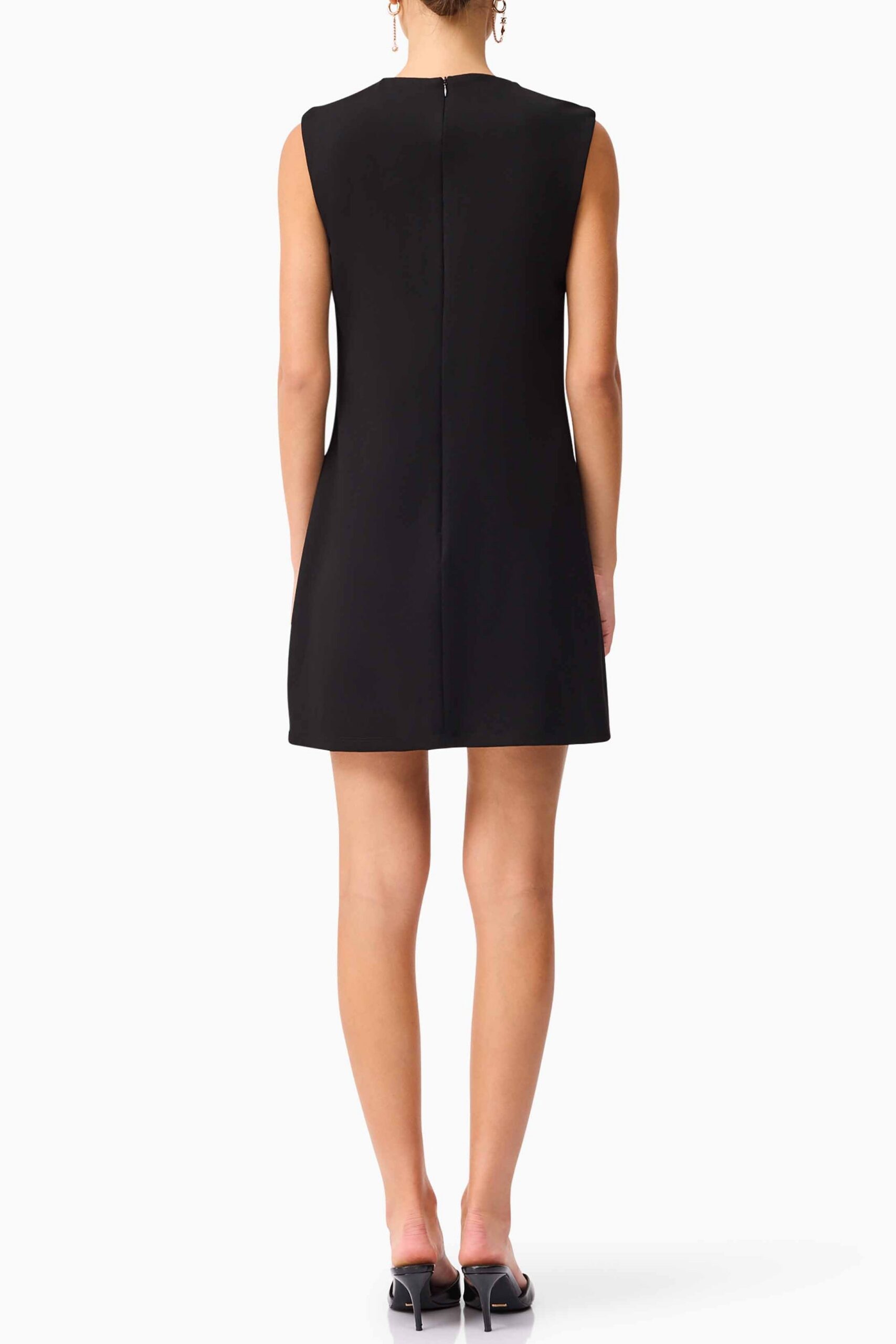 3D FLOWER MINI DRESS, BLACK, COCKTAIL PARTY
