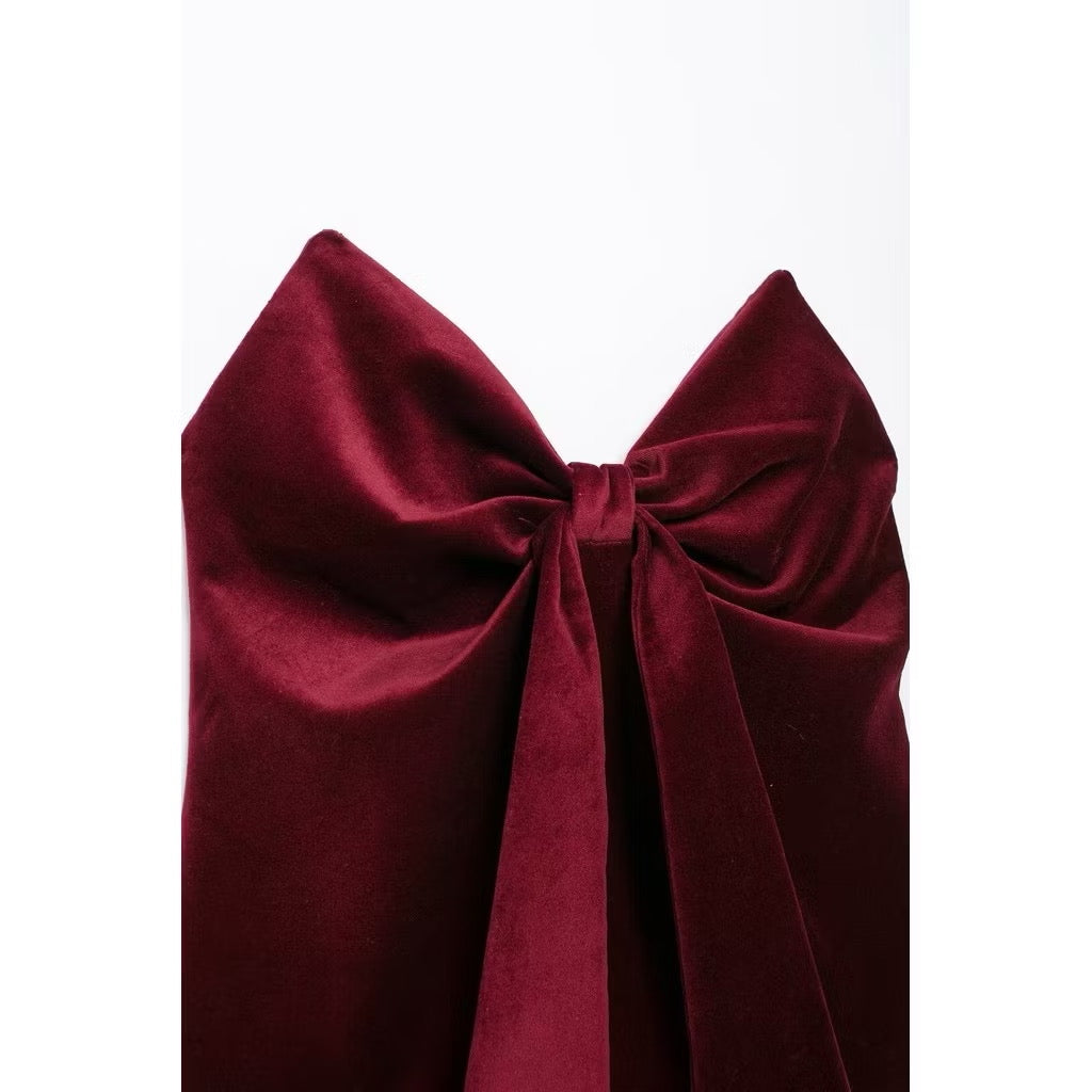 MILAN VELVET TOP IN WINE RED - V-NECK EVENING BLOUSE