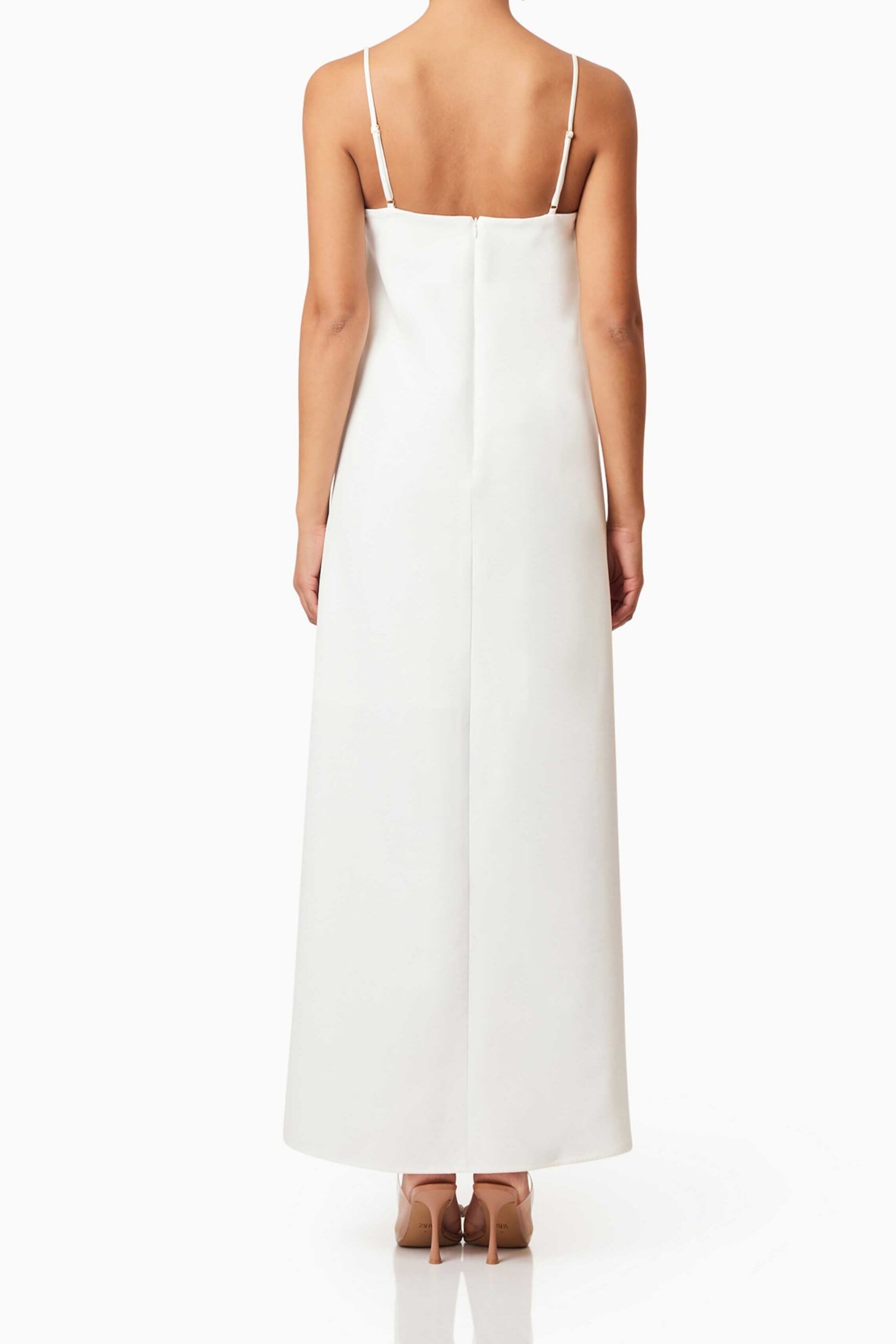 JUDY BUTTERCUP EMBROIDERED WHITE MAXI DRESS
