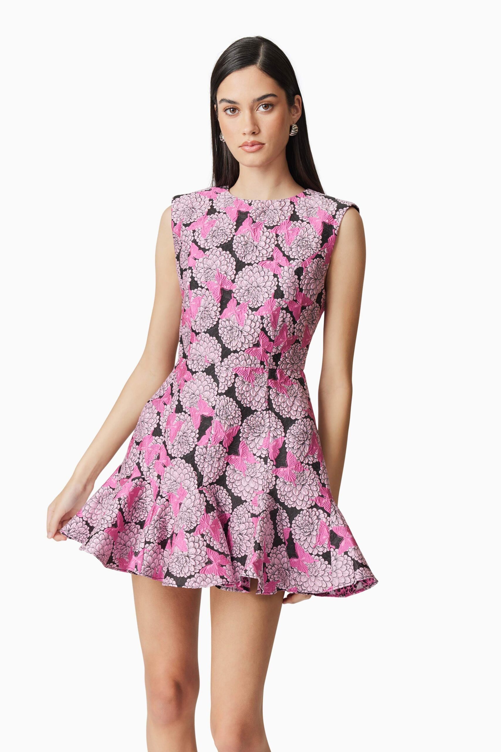 AIMEE EMBROIDERED A-LINE MINI DRESS PINK