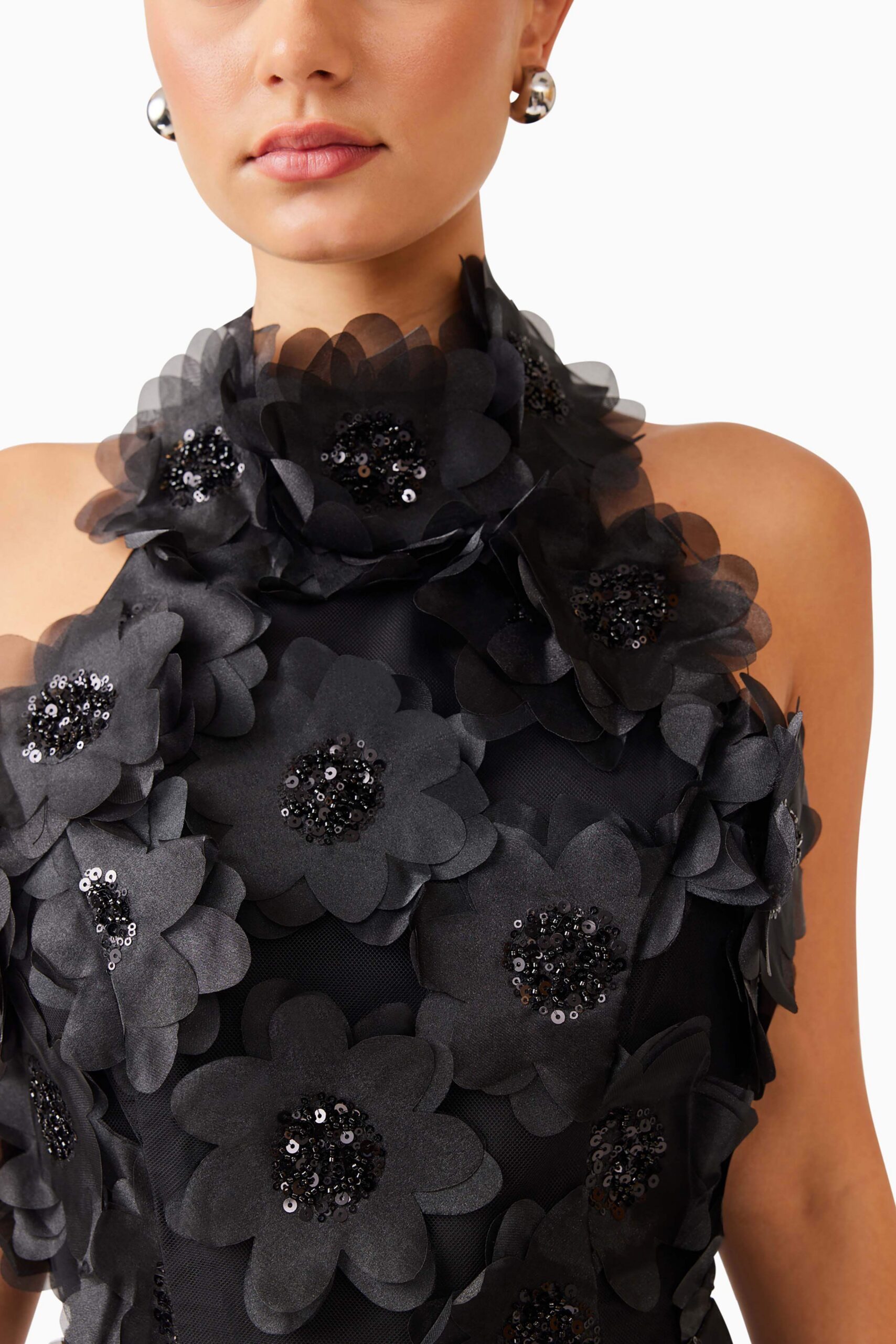 BLACK CHERRY BLOSSOM MINI DRESS, FLORAL PARTY