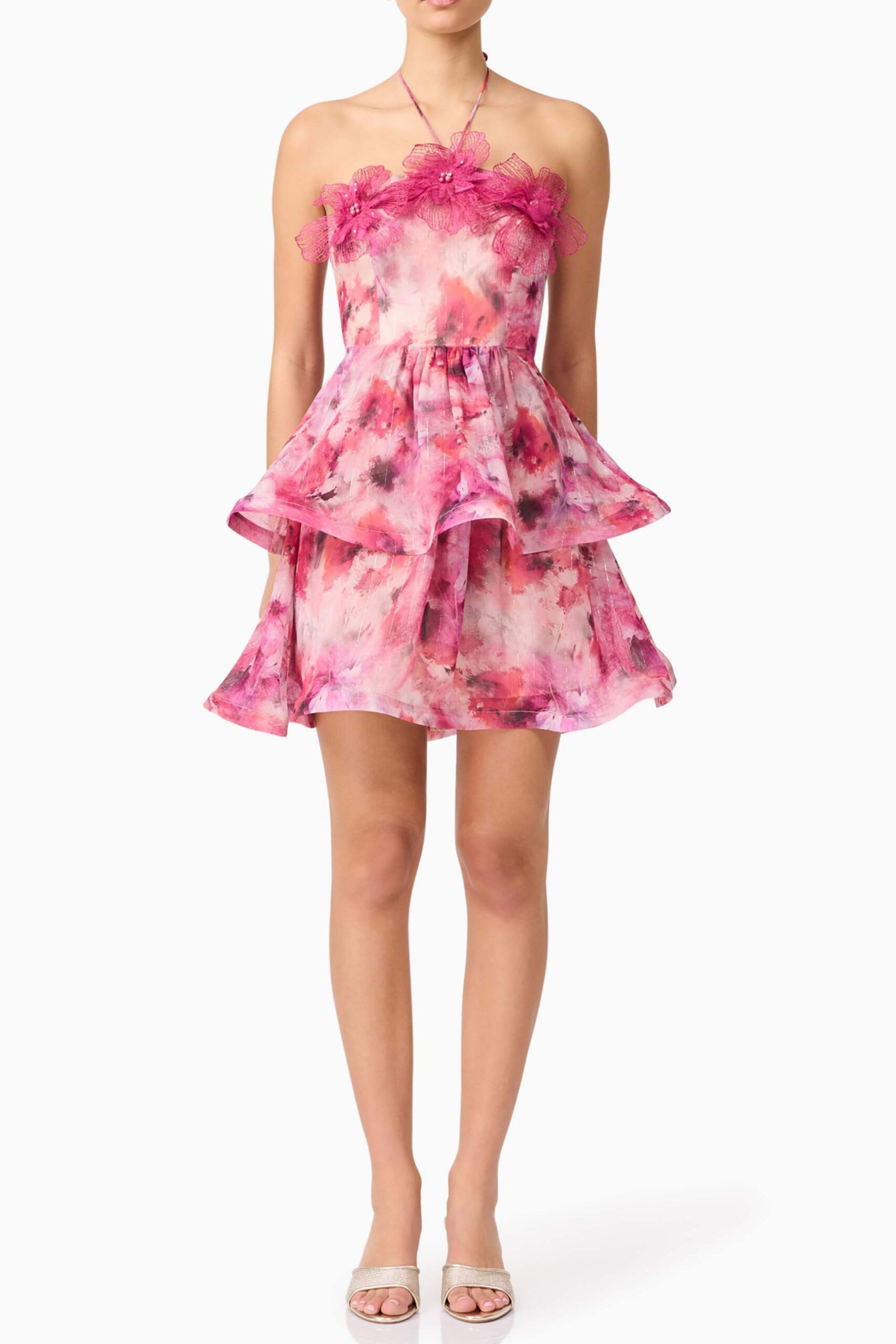 EVALINA FLORAL MINI DRESS FOR PARTY