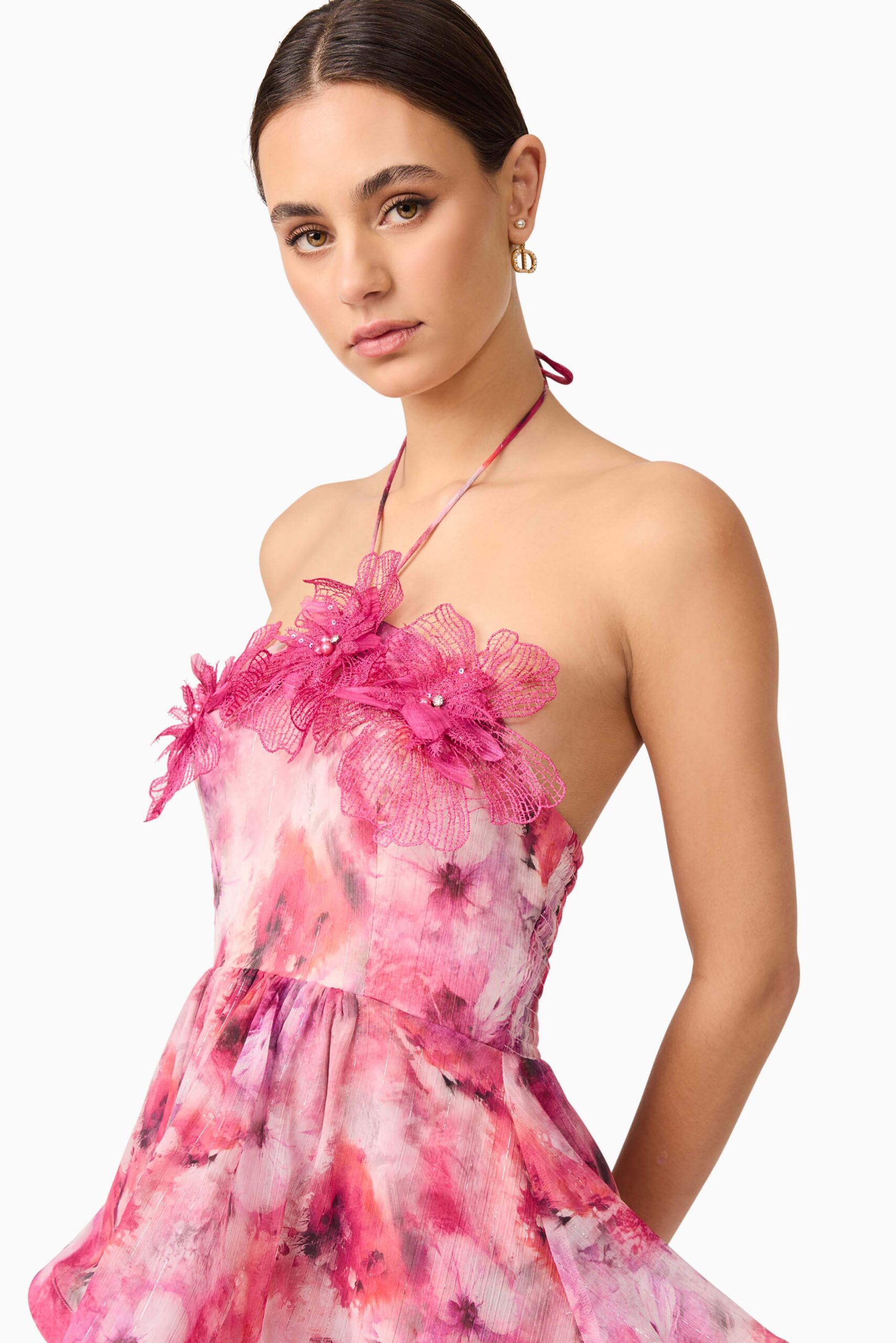 EVALINA FLORAL MINI DRESS FOR PARTY