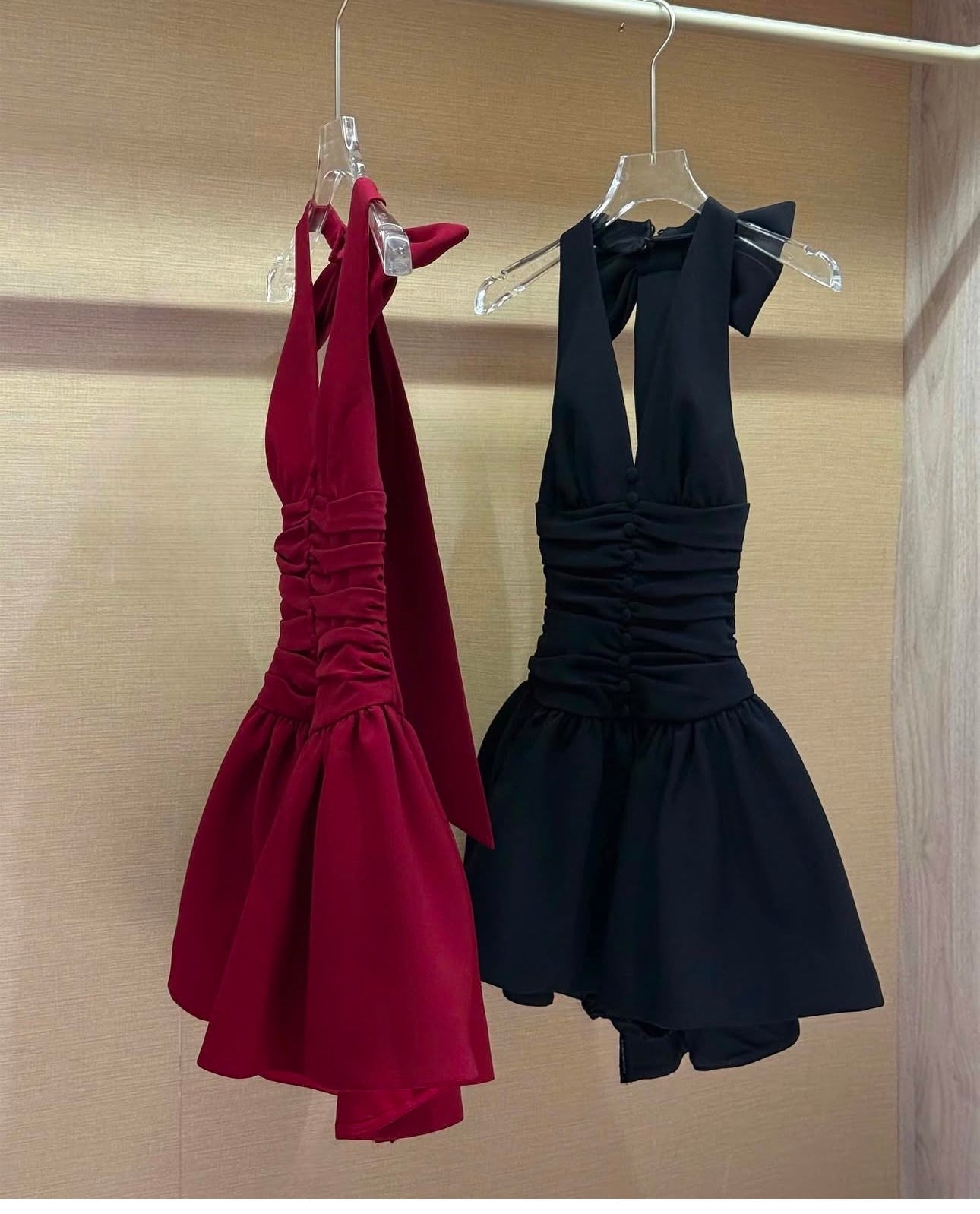 RIZZA HALTER MINI DRESS, SLEEK COCKTAIL PARTY LOOK