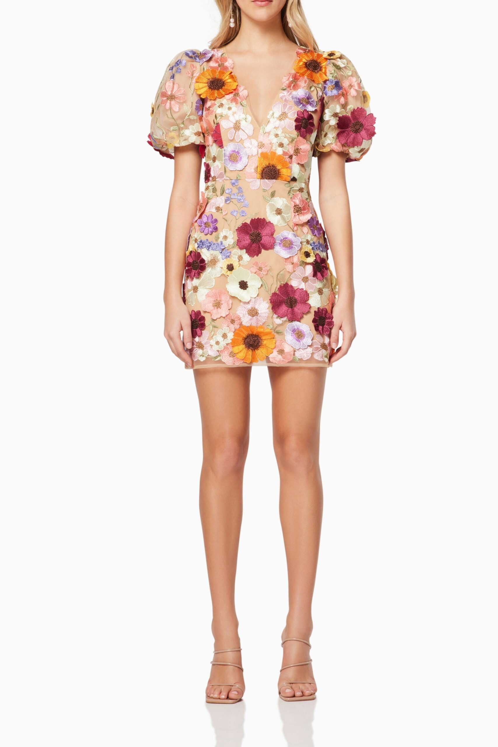 EB5012318_MULTI_1_R 3D FLORAL PINK MINI DRESS FOR PARTIES