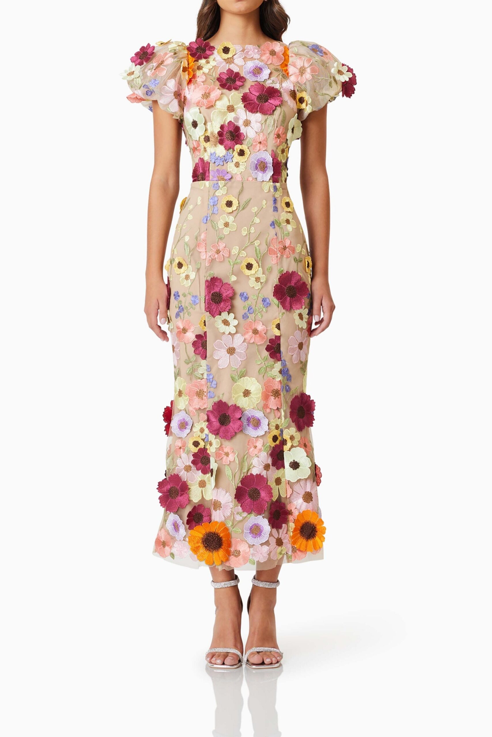 EB5012441_DARKMULTI_1 ASTRAEA 3D LACE PINK MAXI DRESS FOR EVENTS